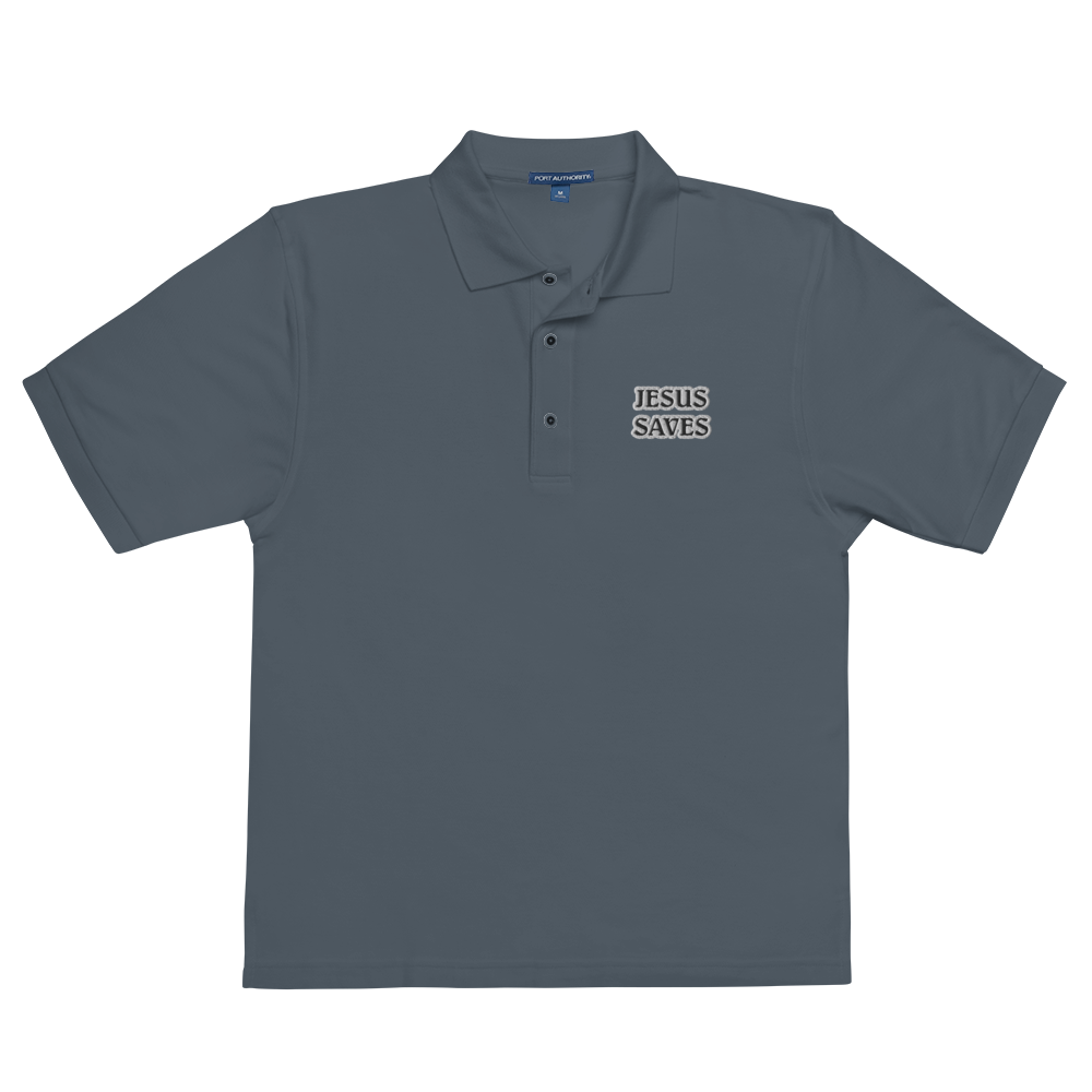 Jesus Saves Men's Premium Polo