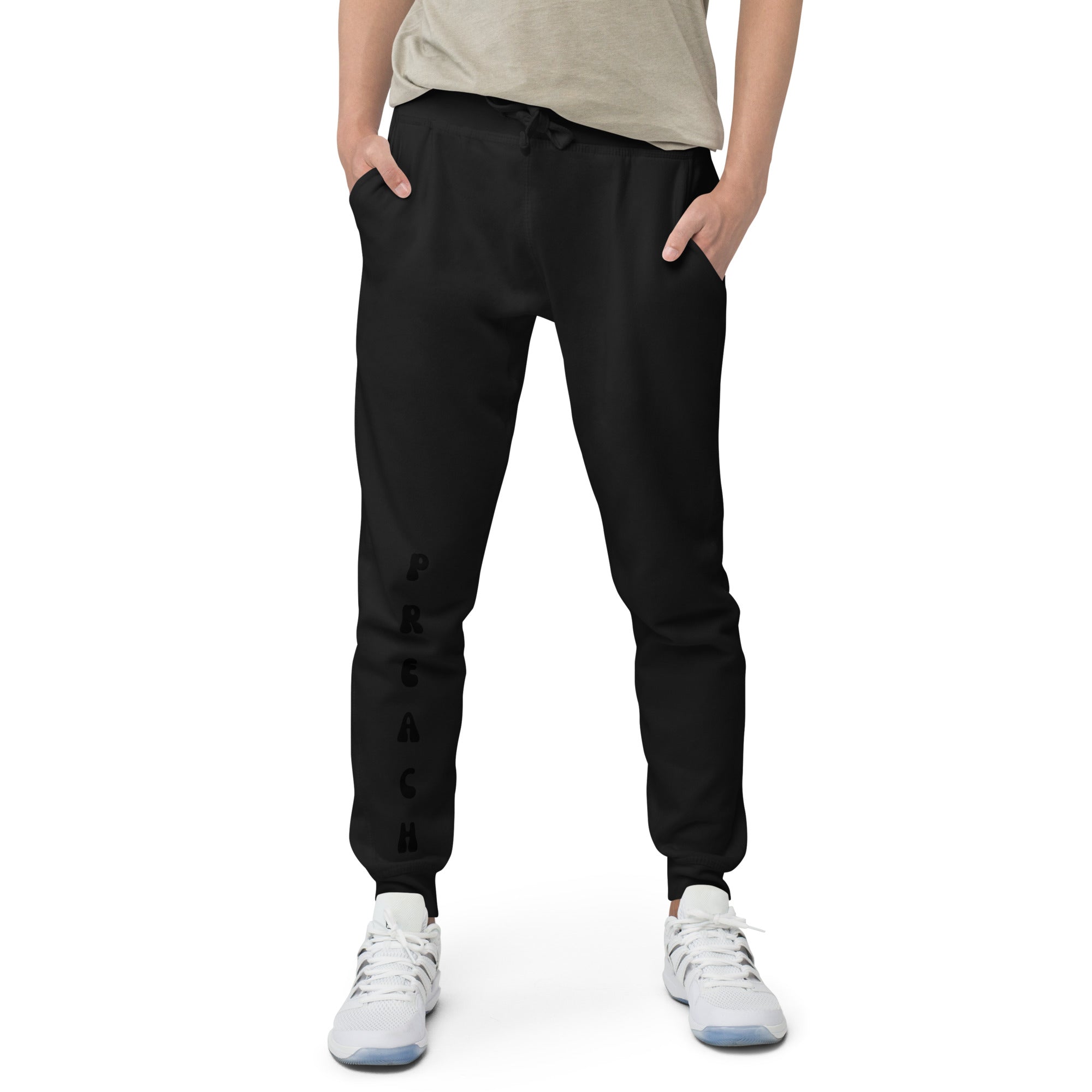 Preach Black Unisex fleece sweatpants