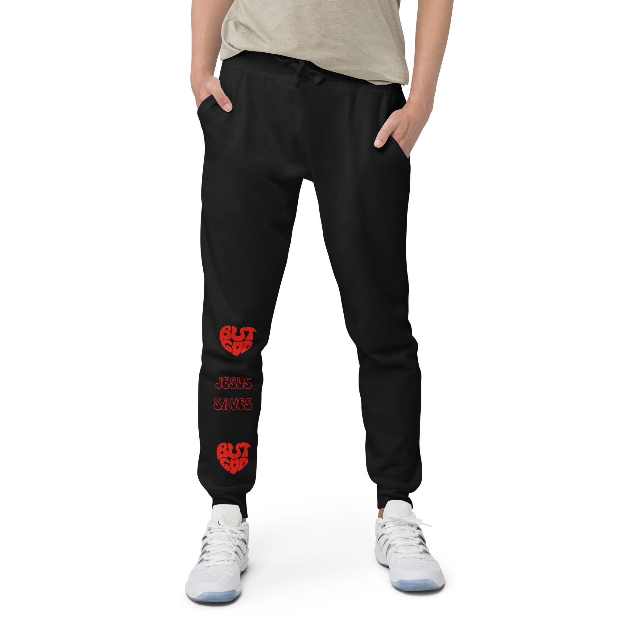 But God/Jesus Saves Unisex fleece sweatpants