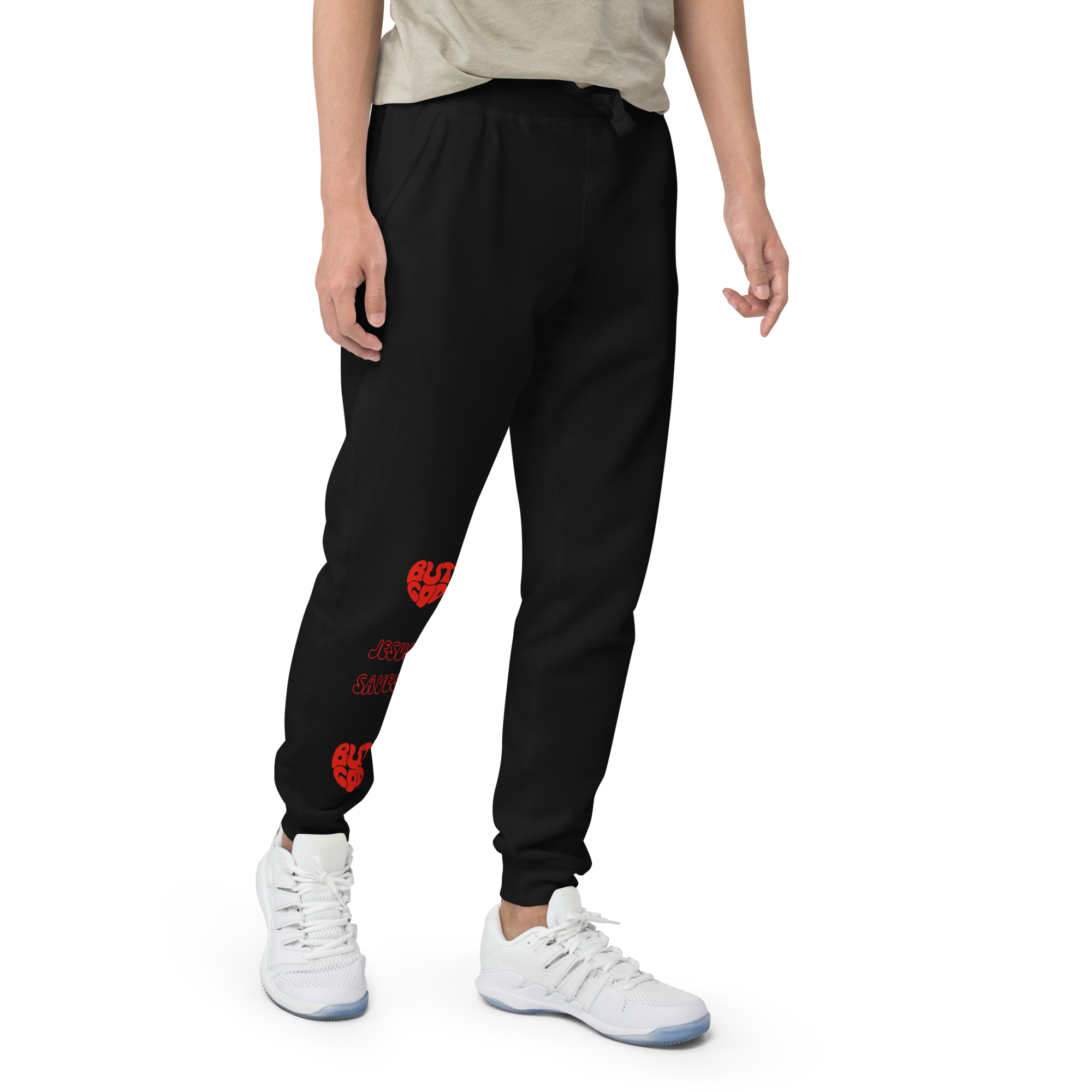 But God/Jesus Saves Unisex fleece sweatpants