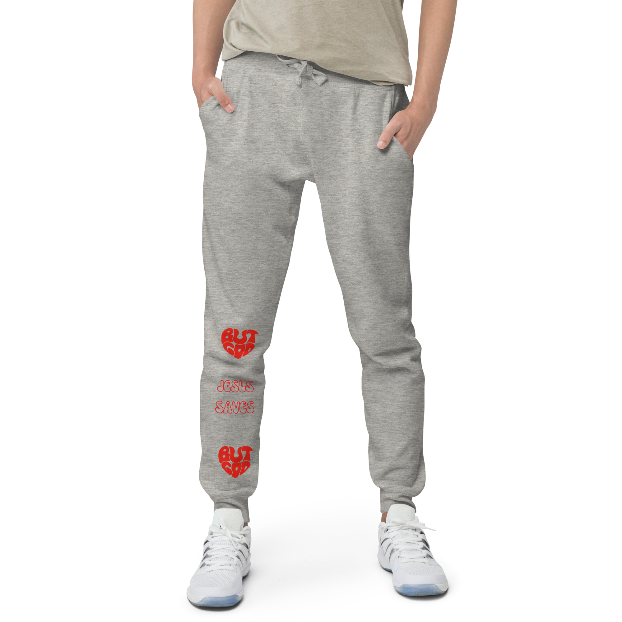 But God/Jesus Saves Unisex fleece sweatpants