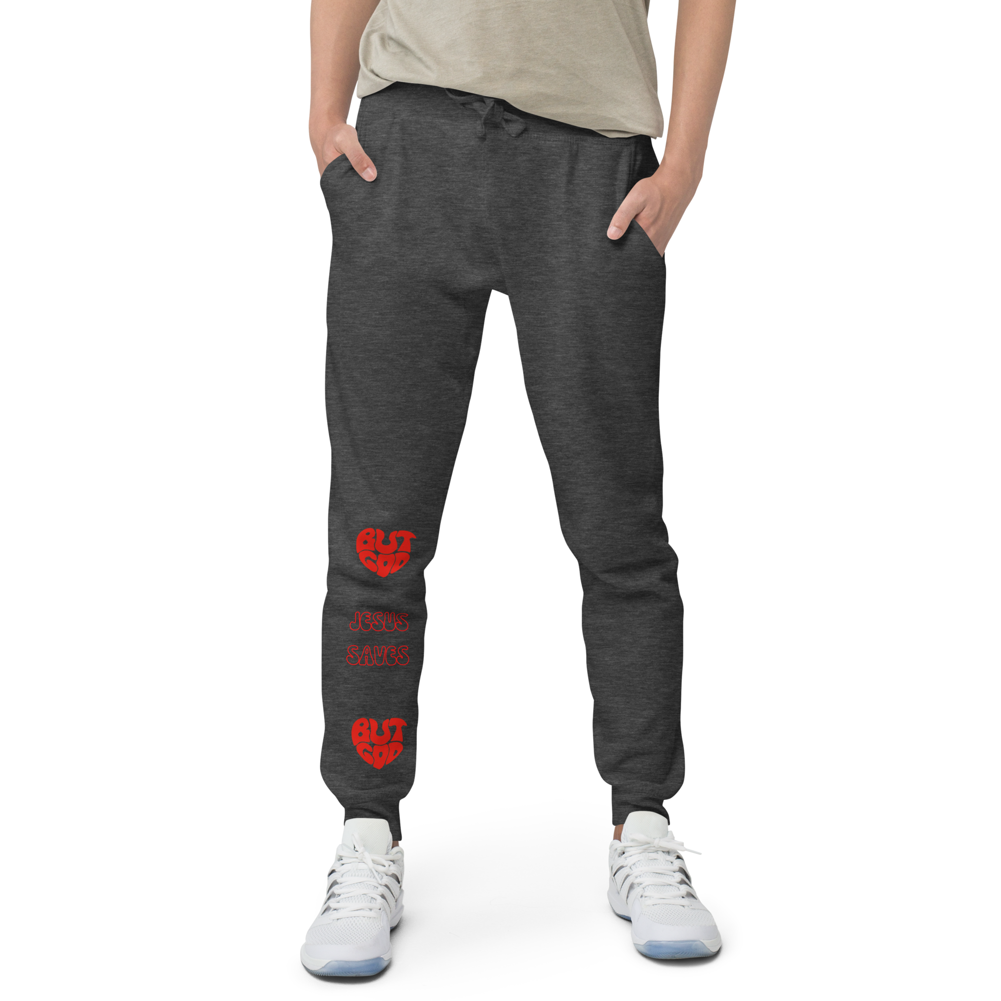But God/Jesus Saves Unisex fleece sweatpants