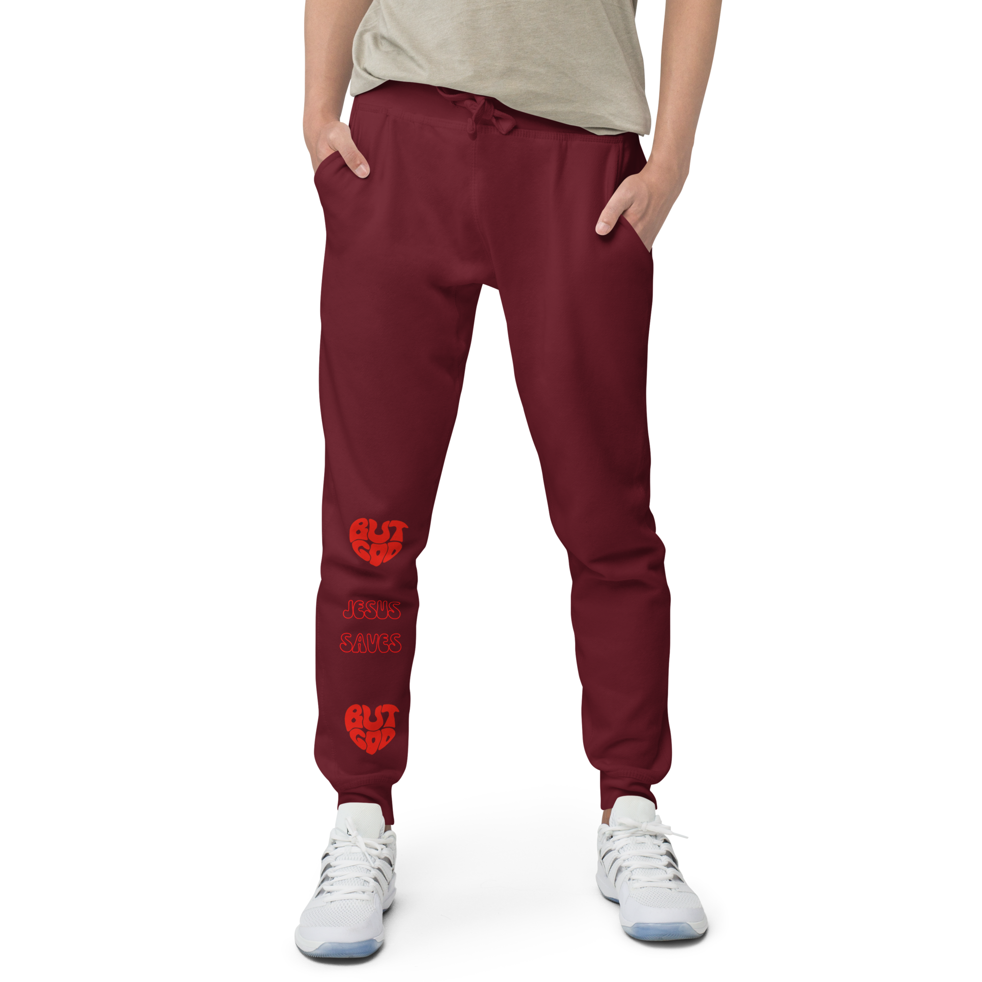 But God/Jesus Saves Unisex fleece sweatpants