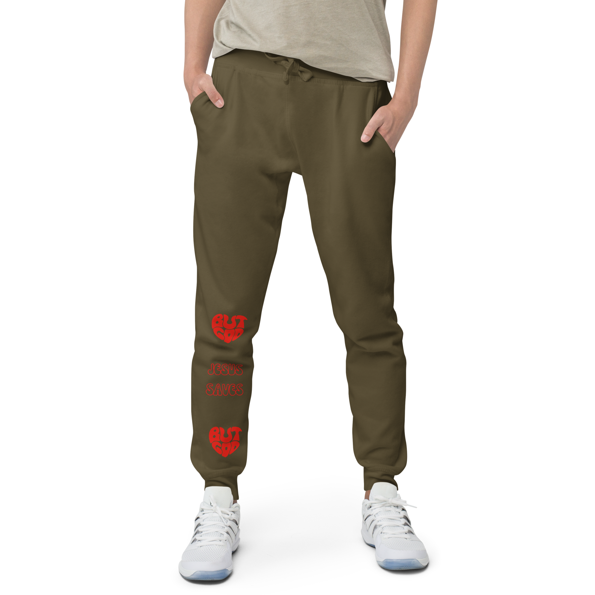 But God/Jesus Saves Unisex fleece sweatpants