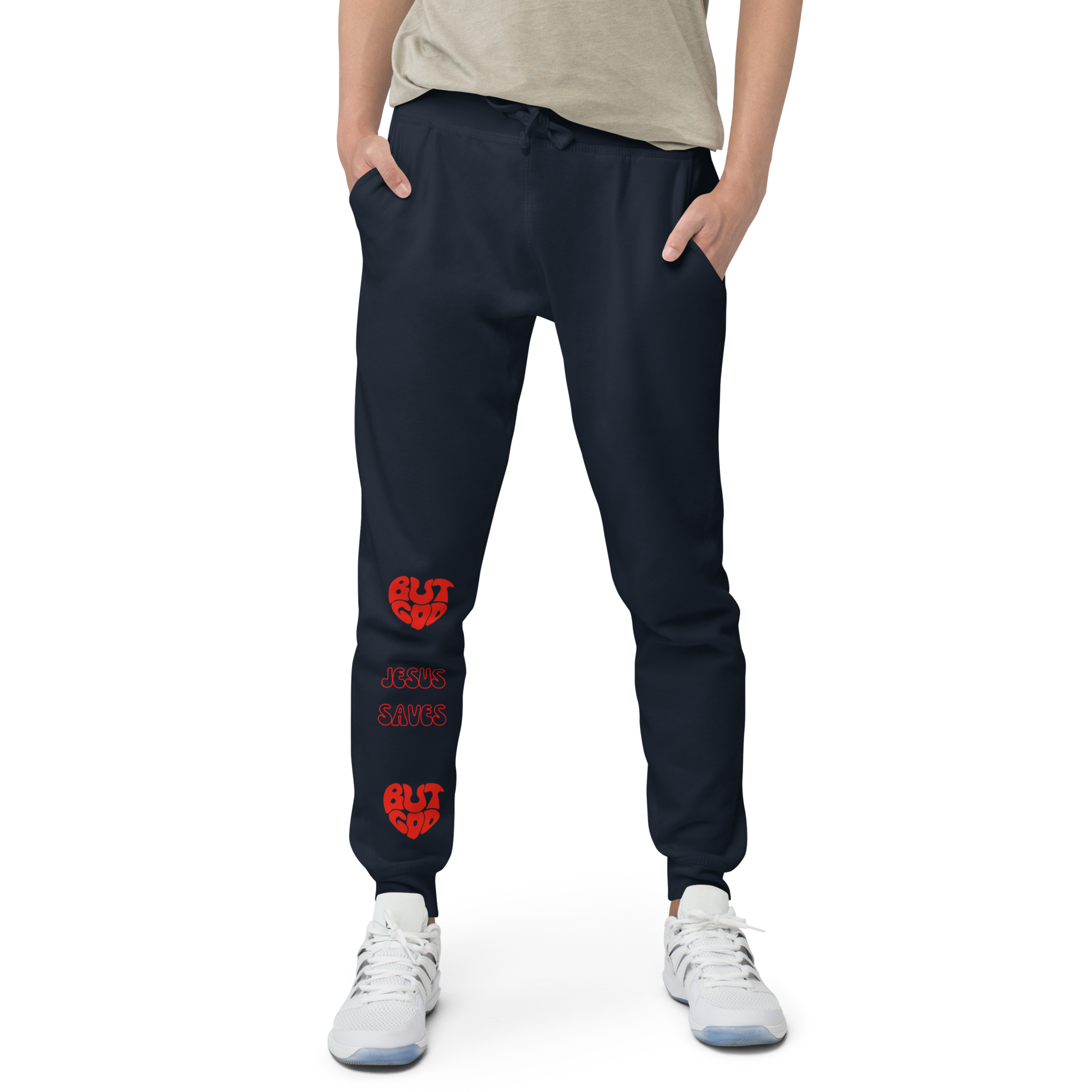 But God/Jesus Saves Unisex fleece sweatpants