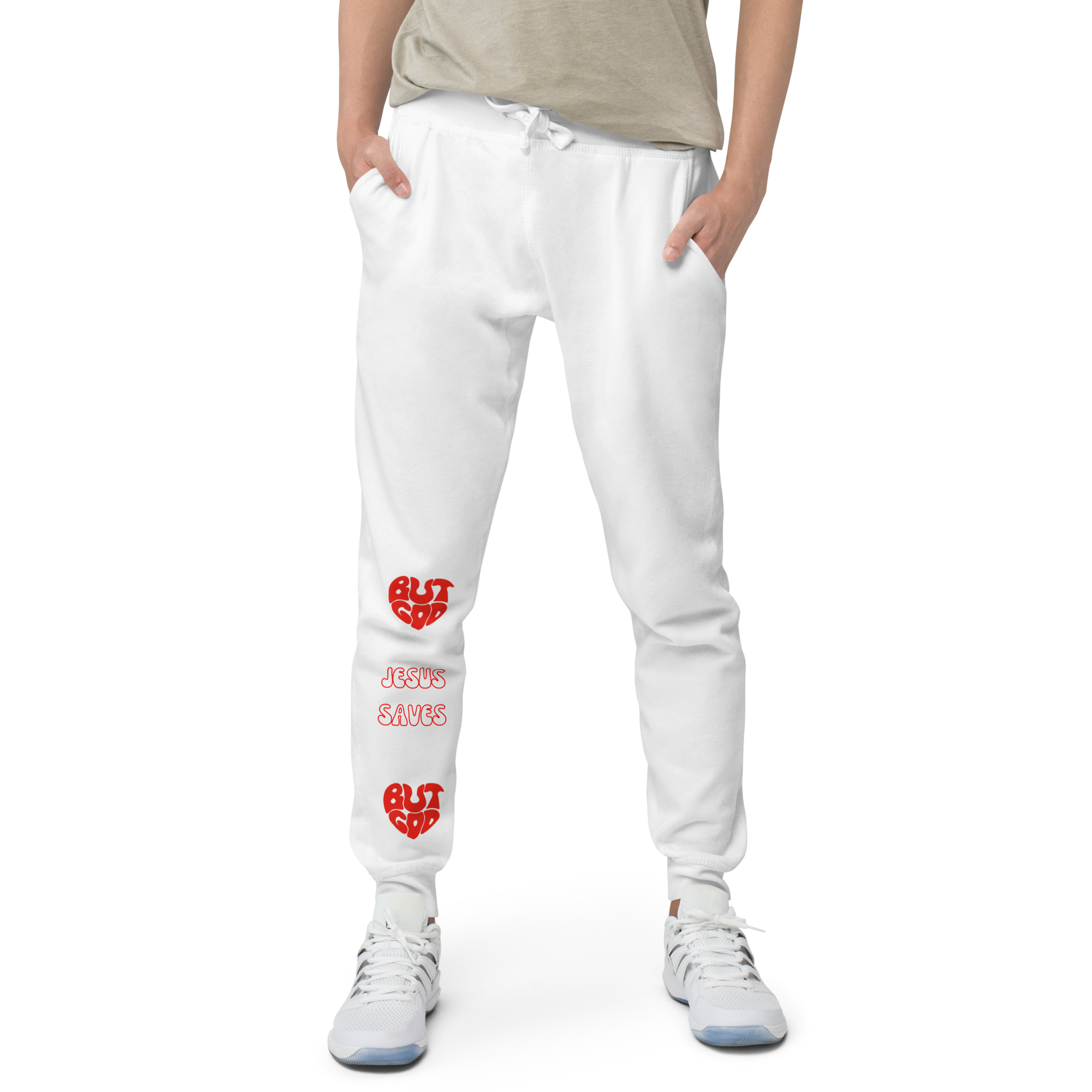 But God/Jesus Saves Unisex fleece sweatpants
