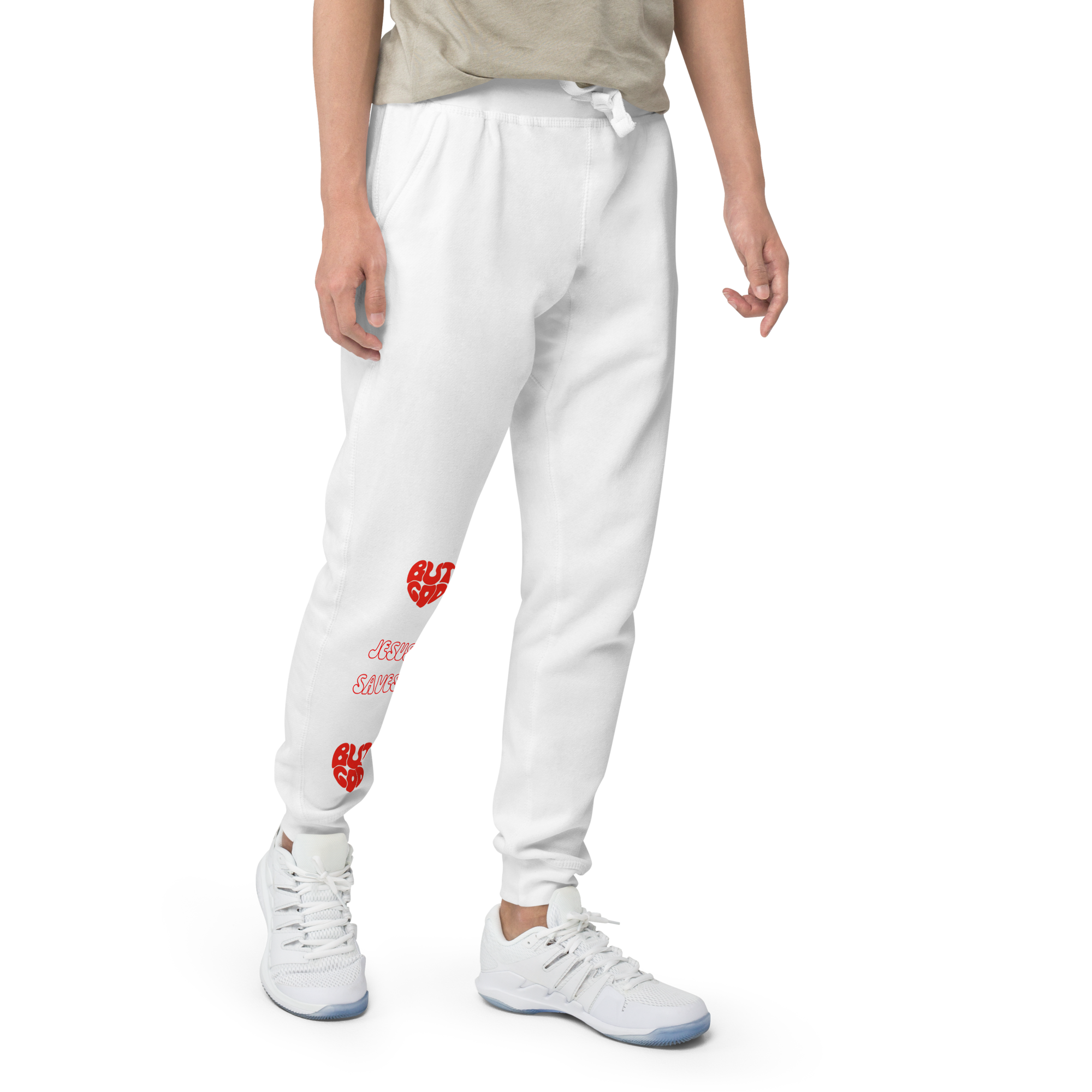 But God/Jesus Saves Unisex fleece sweatpants