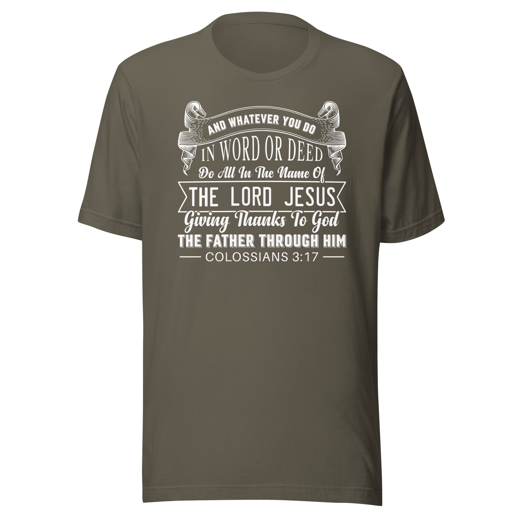 Colossians 3:17 white Unisex t-shirt