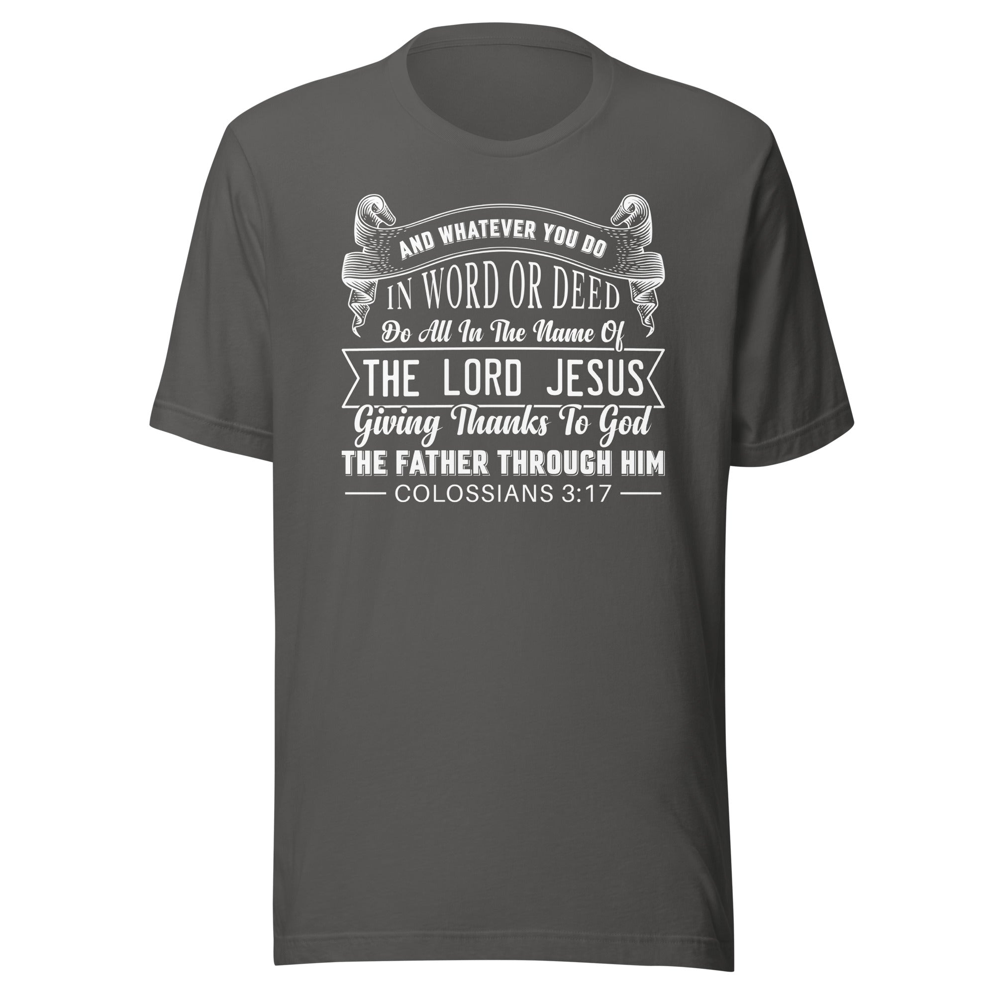 Colossians 3:17 white Unisex t-shirt