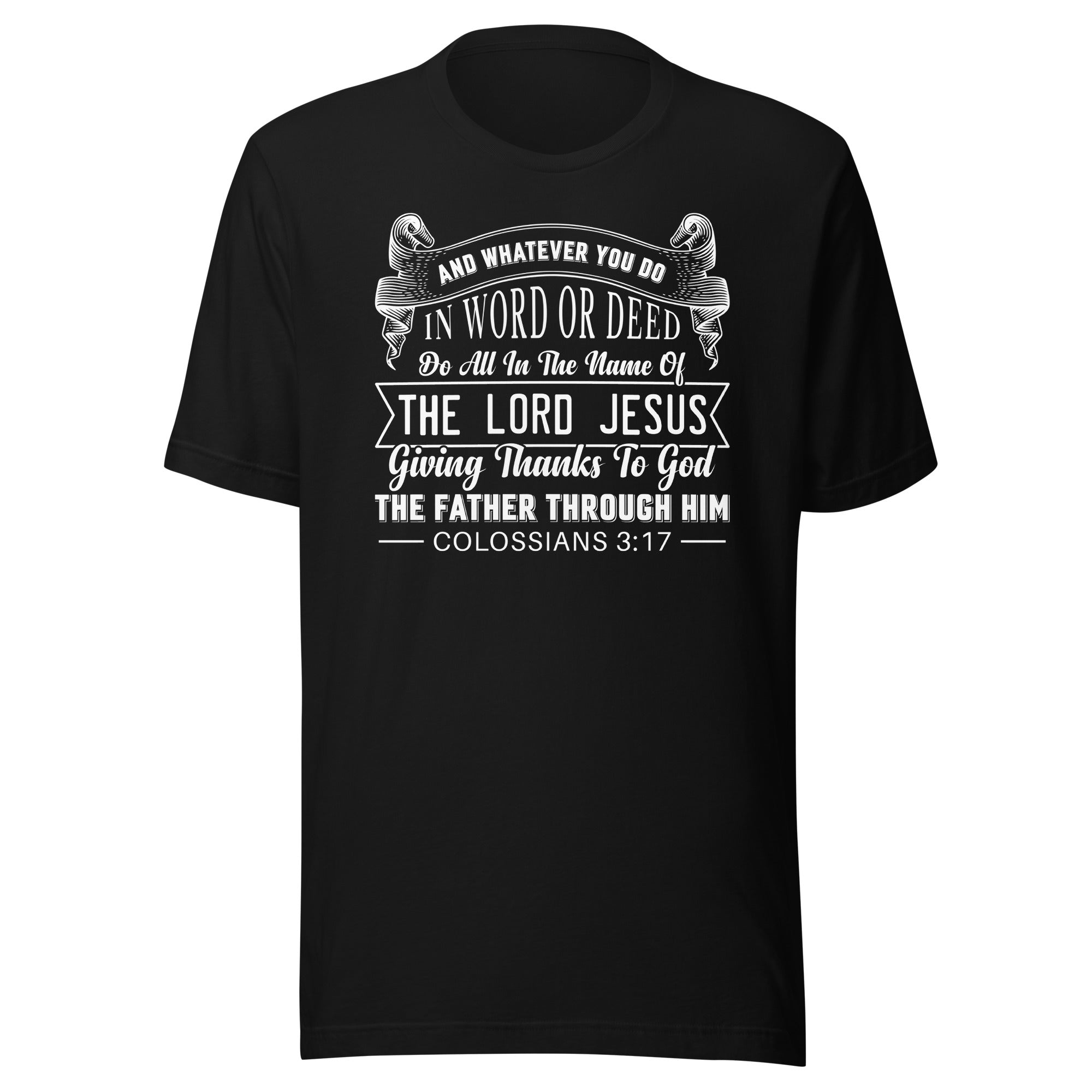 Colossians 3:17 white Unisex t-shirt