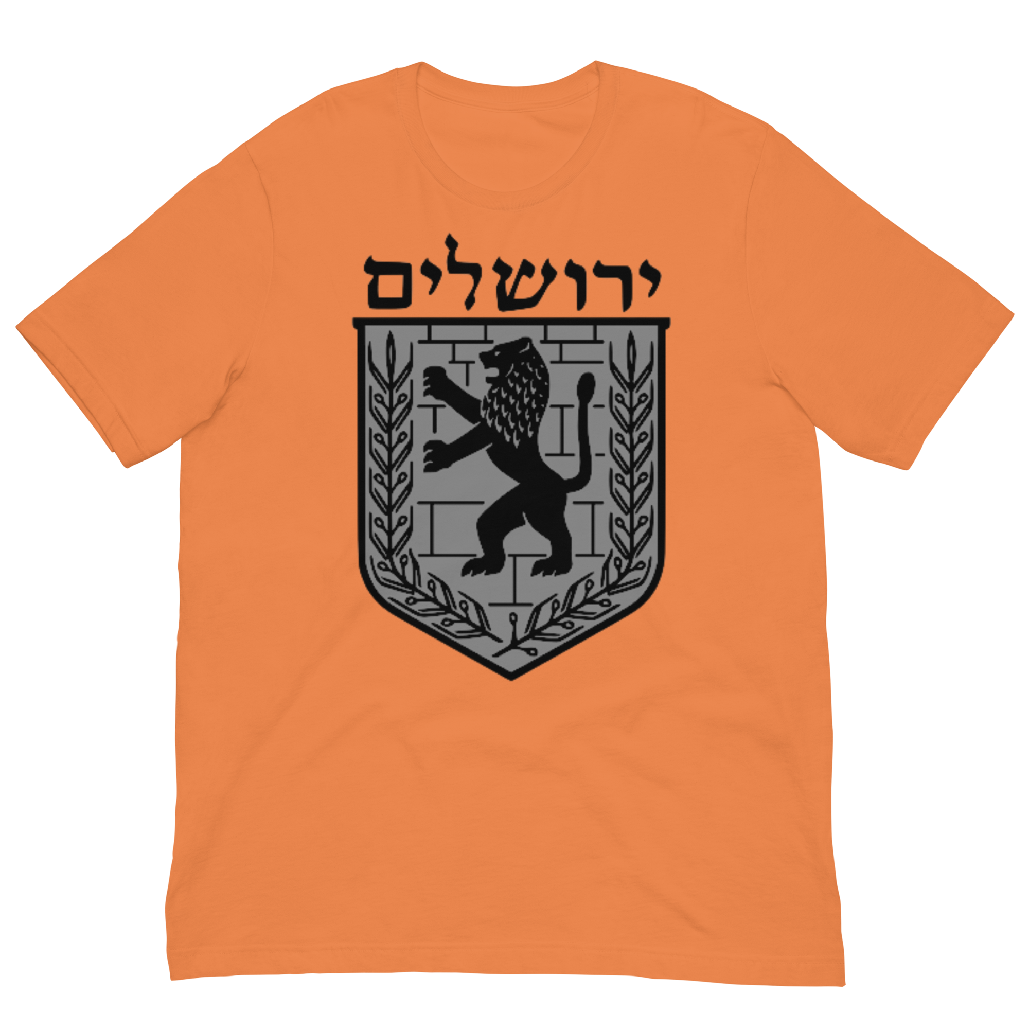 Jerusalem Hebrew Black/Grey Unisex t-shirt