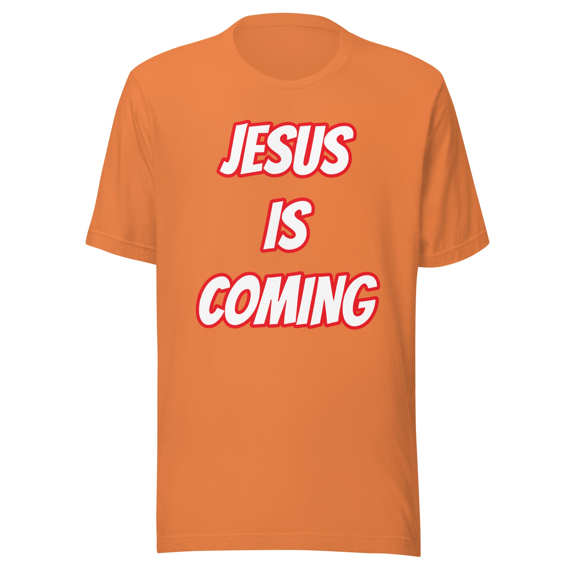 JESUS IS COMING BLACK/RED Unisex t-shirt