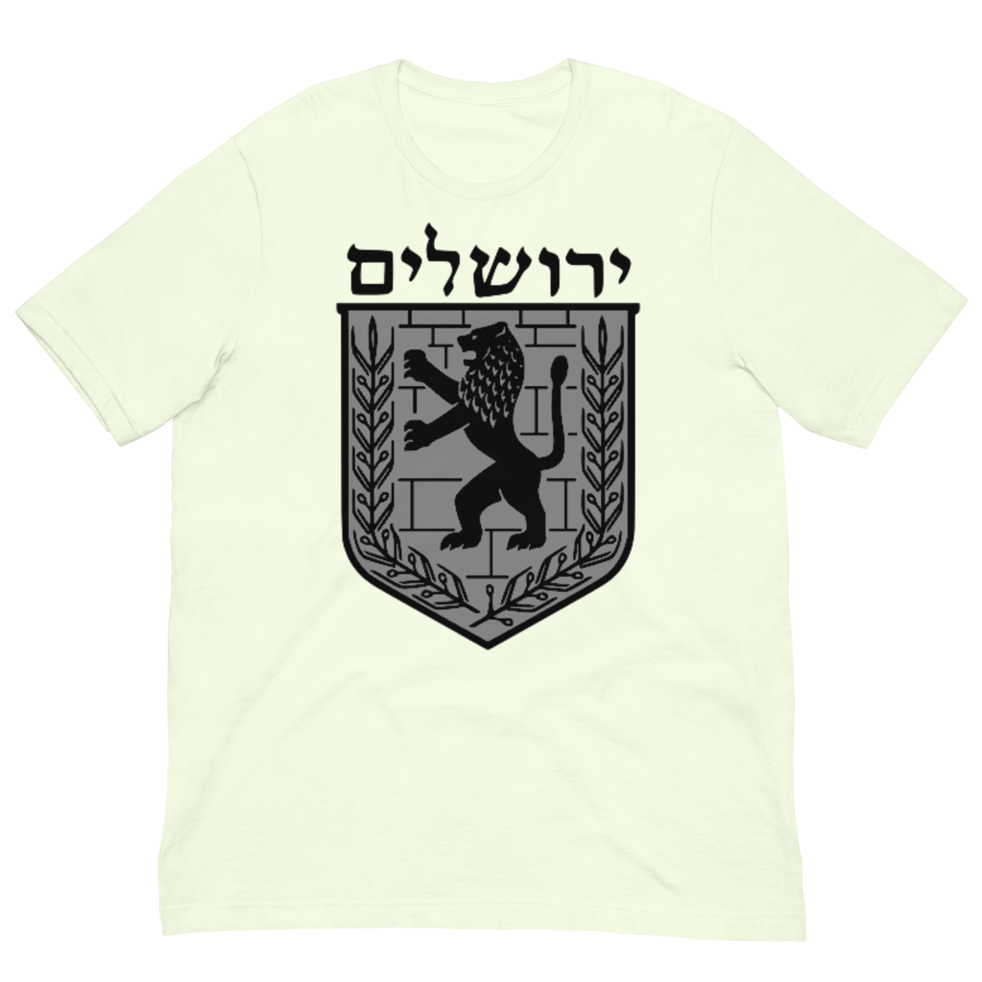 Jerusalem Hebrew Black/Grey Unisex t-shirt