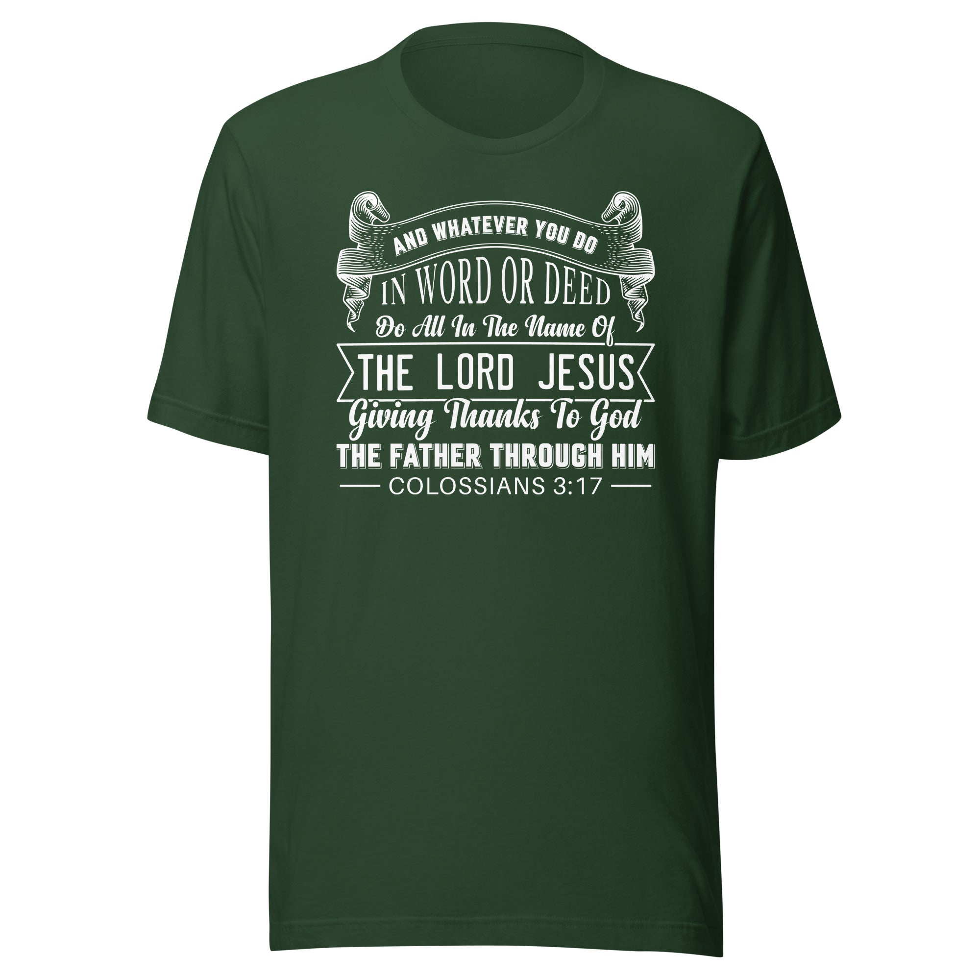 Colossians 3:17 white Unisex t-shirt