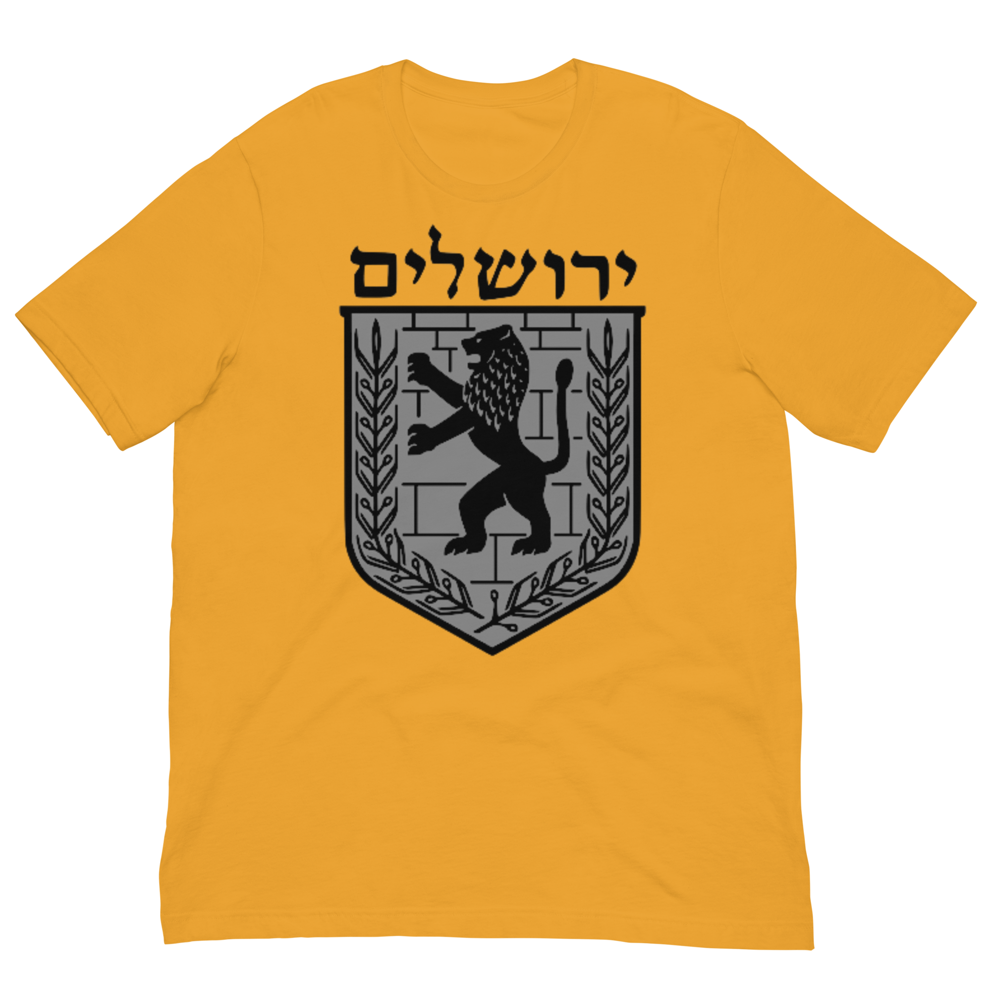 Jerusalem Hebrew Black/Grey Unisex t-shirt