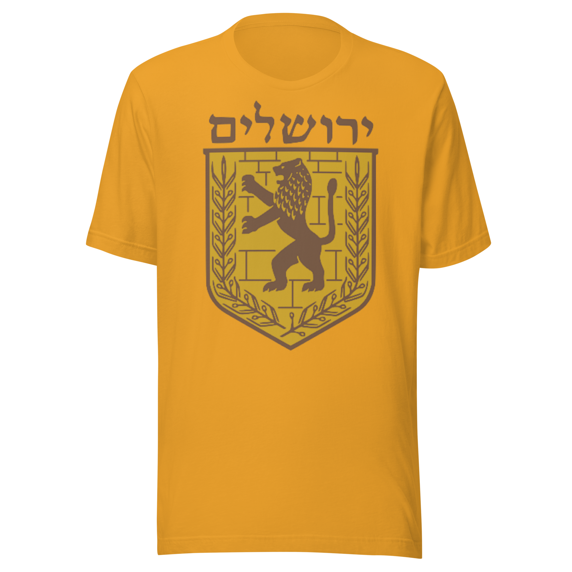 Jerusalem Hebrew Brown/Gold Unisex t-shirt