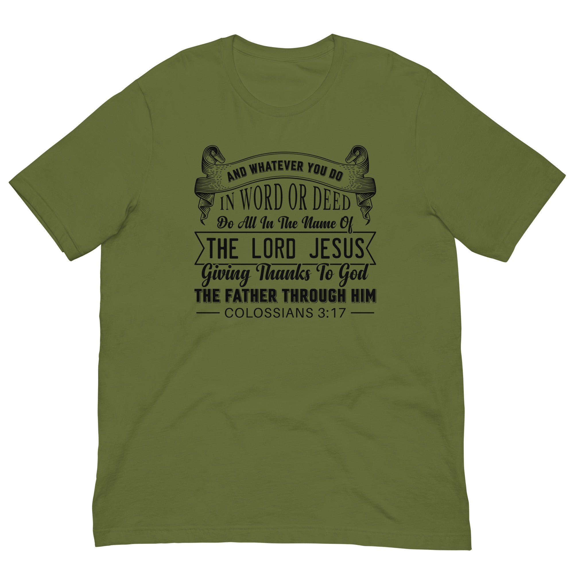 Colossians 3:17 black Unisex t-shirt