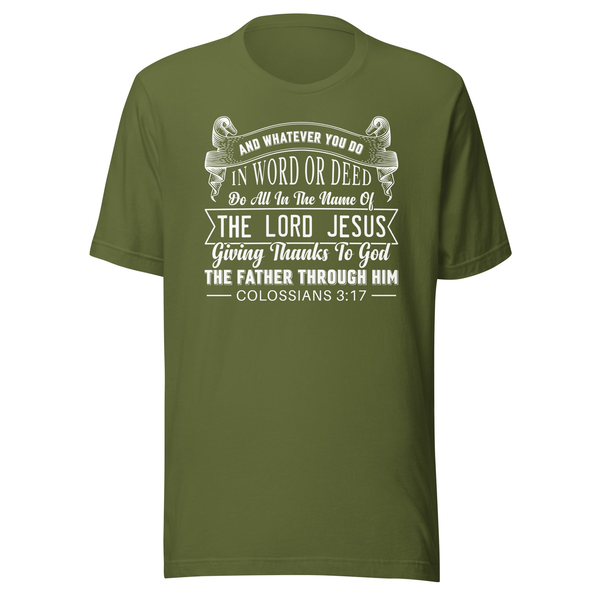 Colossians 3:17 white Unisex t-shirt