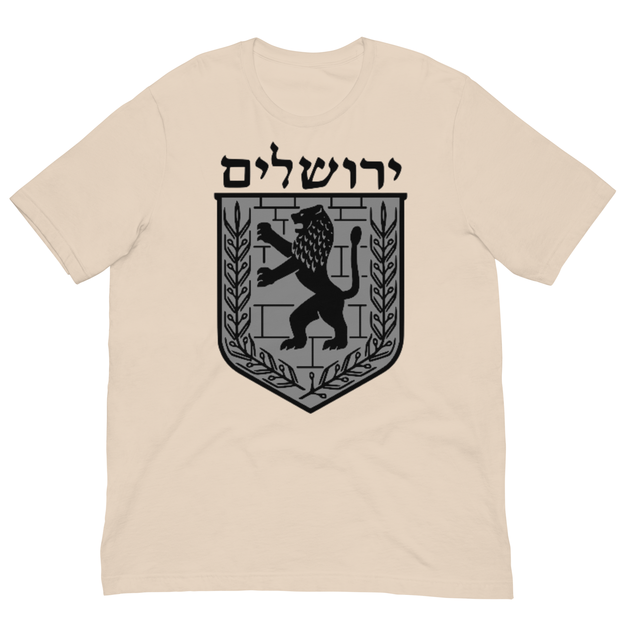 Jerusalem Hebrew Black/Grey Unisex t-shirt