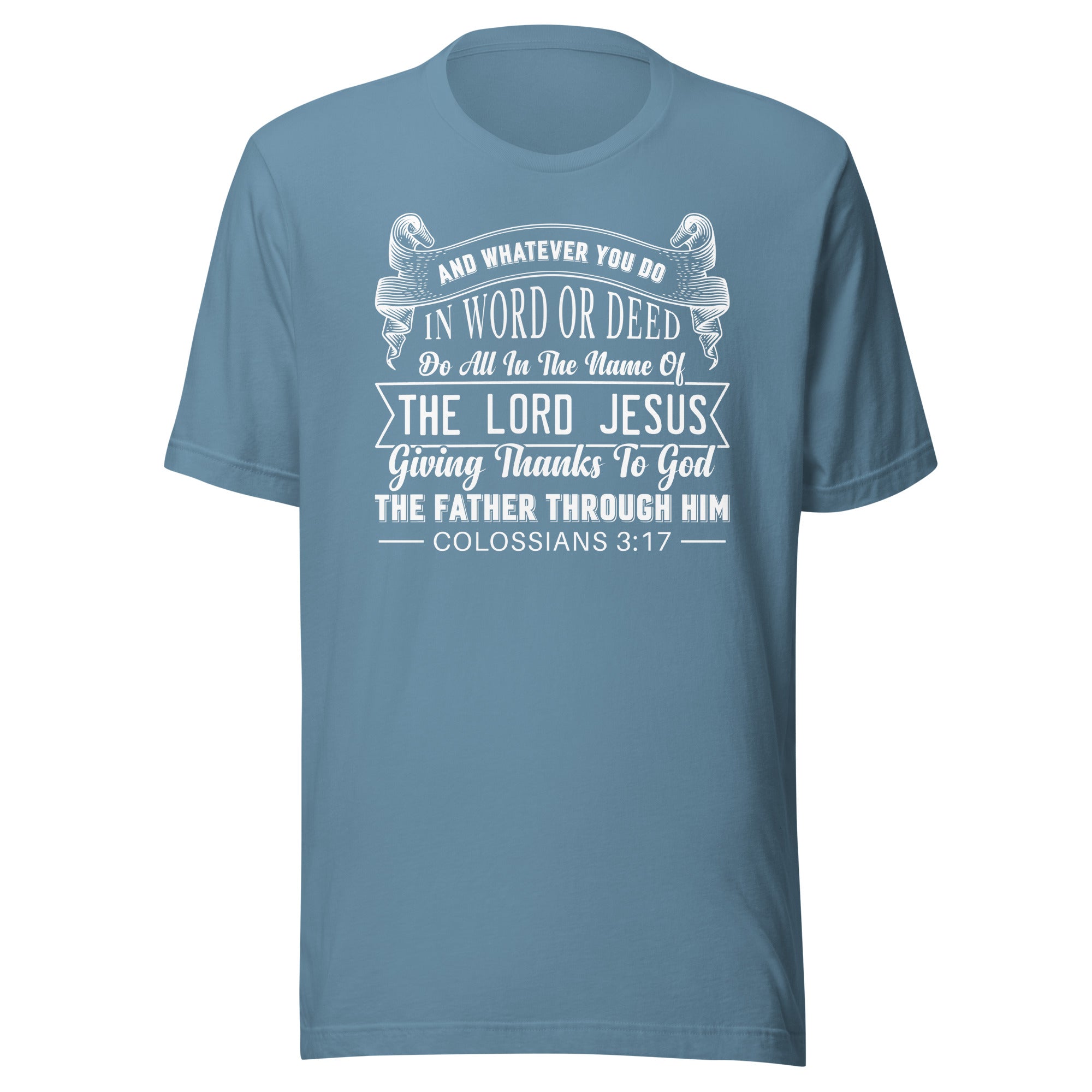 Colossians 3:17 white Unisex t-shirt