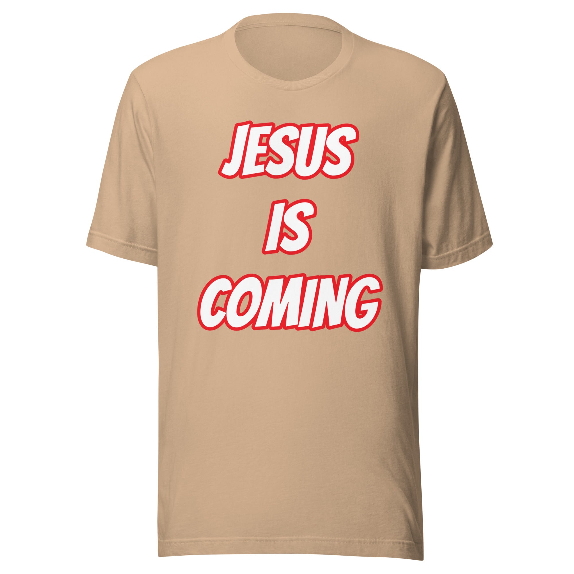 JESUS IS COMING BLACK/RED Unisex t-shirt