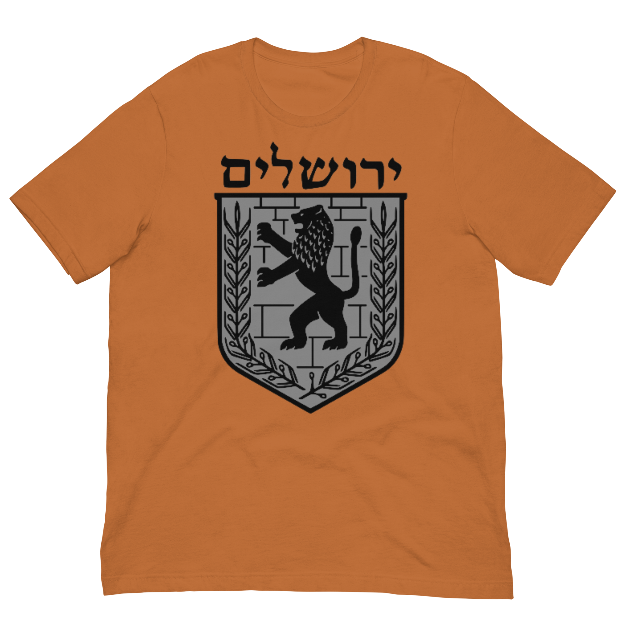 Jerusalem Hebrew Black/Grey Unisex t-shirt