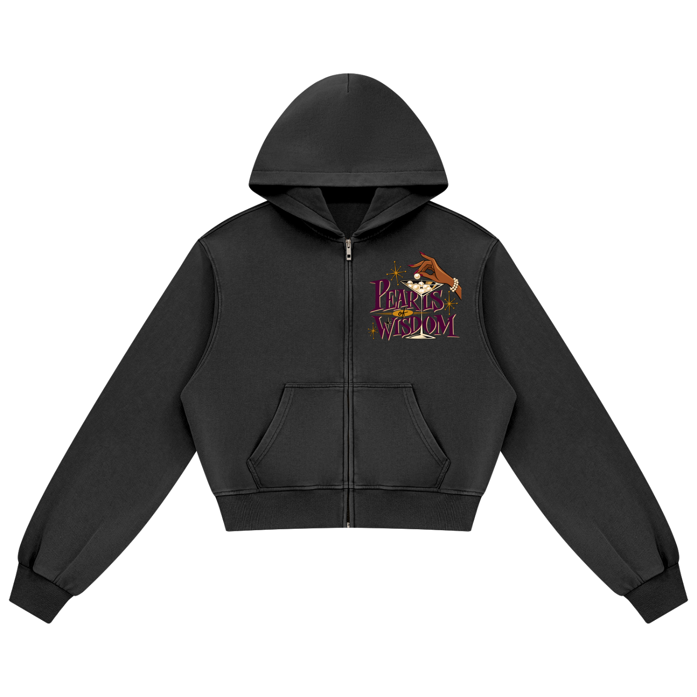 Pearl's of Wisdom Women's Mineral Wash Full Zip Hoodie