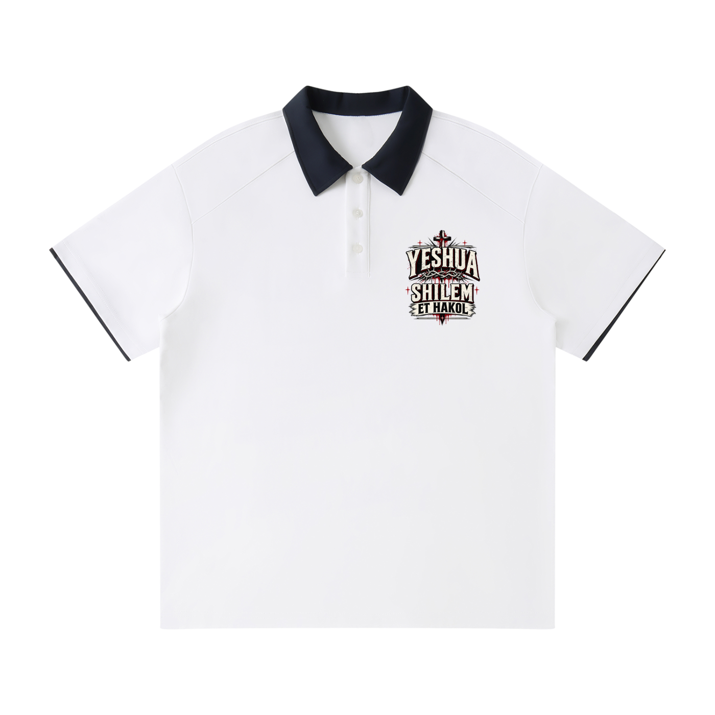 Yeshua paid it all Contrast Collar Raglan Polo Shirt