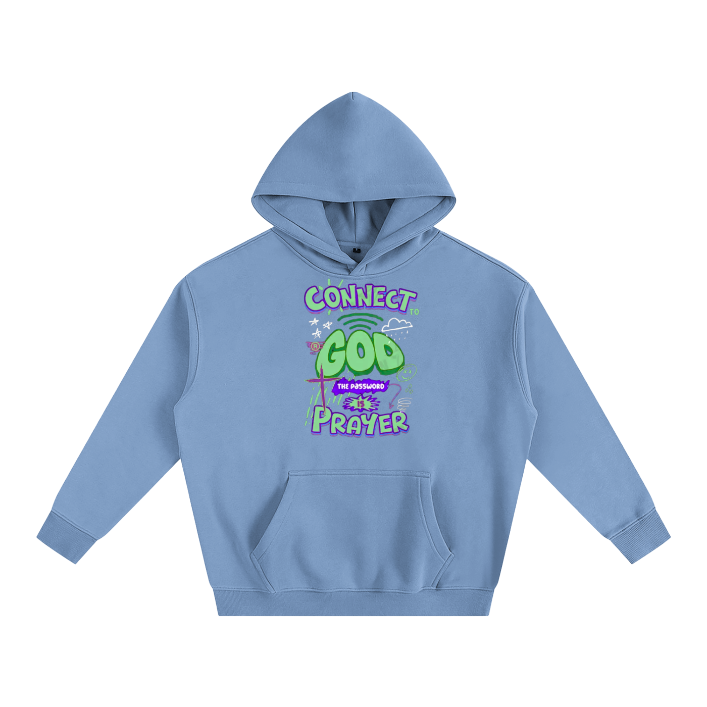 "Connect with God" Oversize Fleeced Hoodie