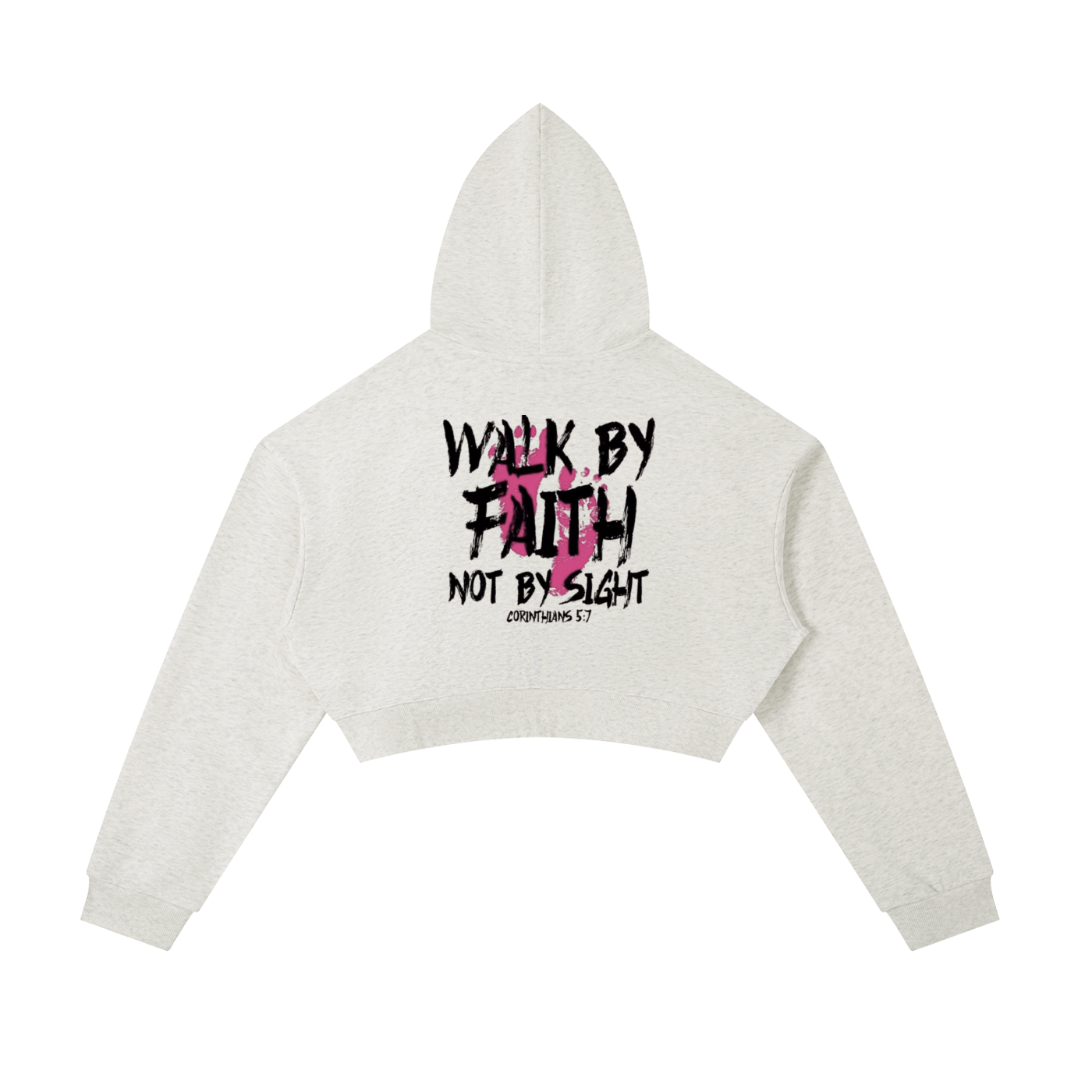 Saved by grace/walk by faith Essential Cropped Zip-Up Hoodie