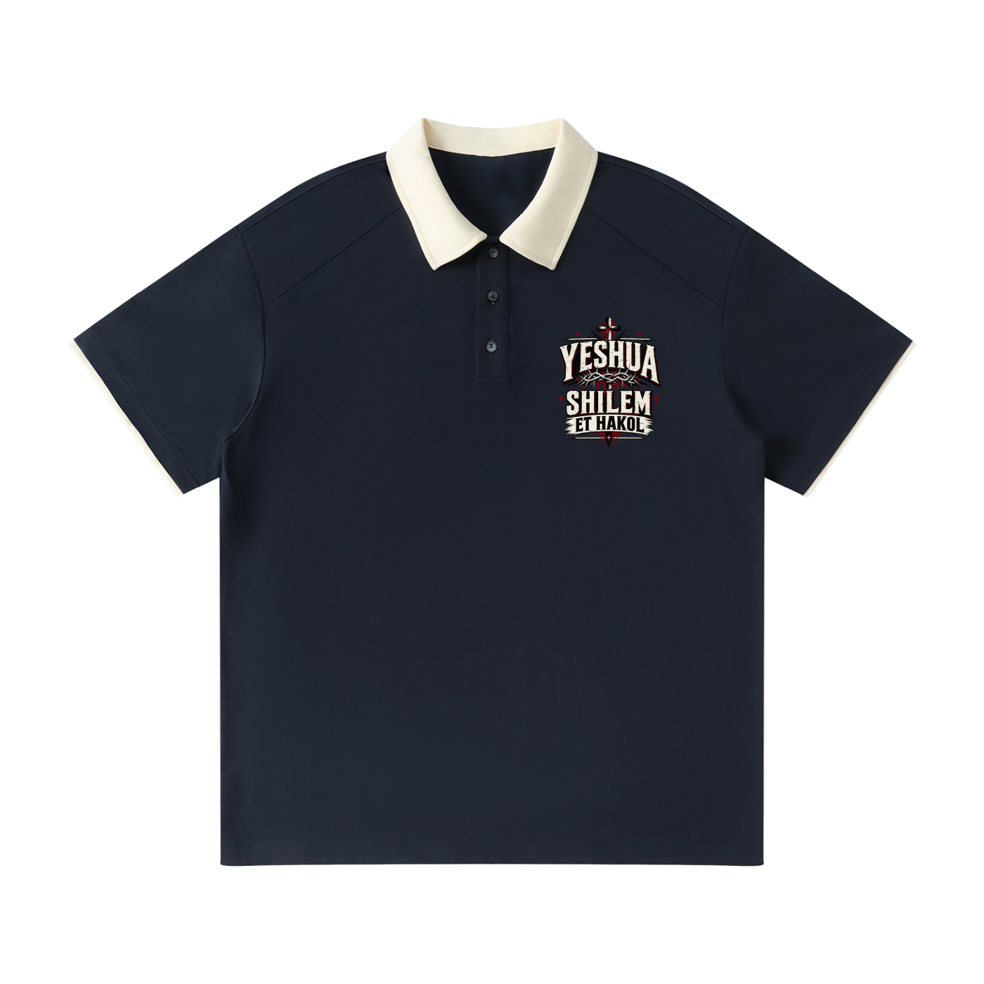 Yeshua paid it all Contrast Collar Raglan Polo Shirt