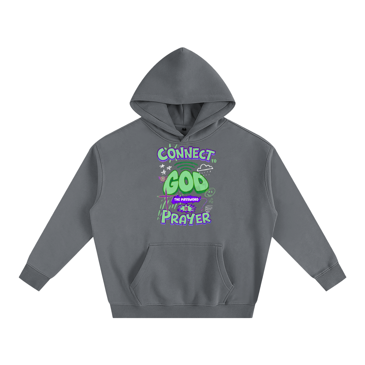 "Connect with God" Oversize Fleeced Hoodie