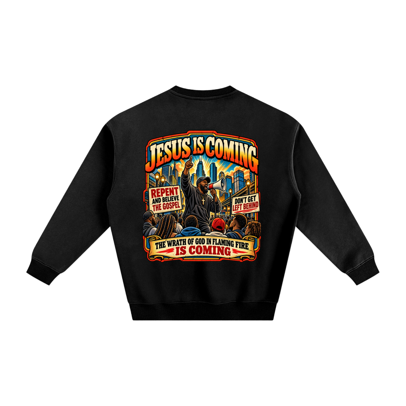 Warning before destruction Fleeced Sweatshirt