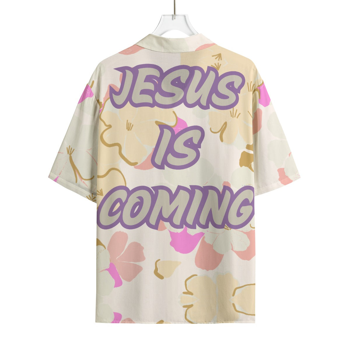 Jesus is Coming pastel Hawaiian Rayon Shirt