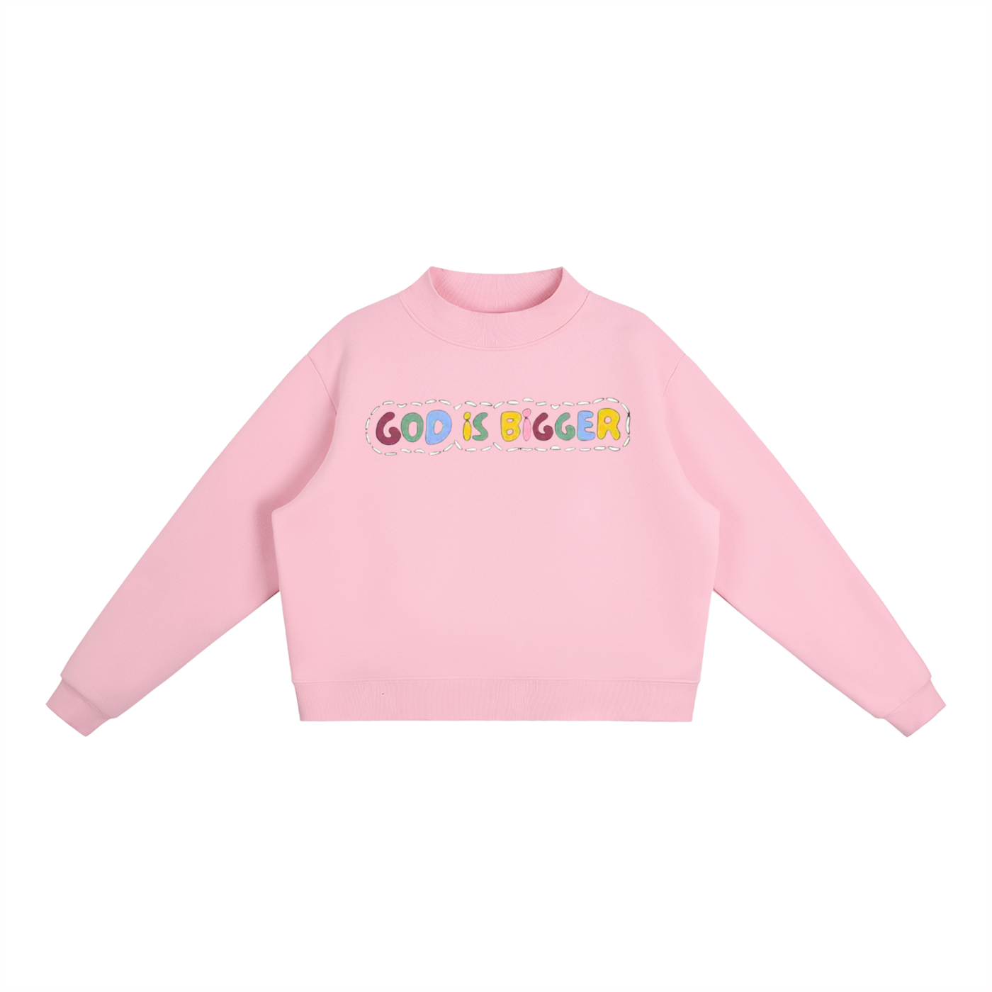 "God is Bigger" Women's Essential Fleece Mid-Neck Crew Sweatshirt