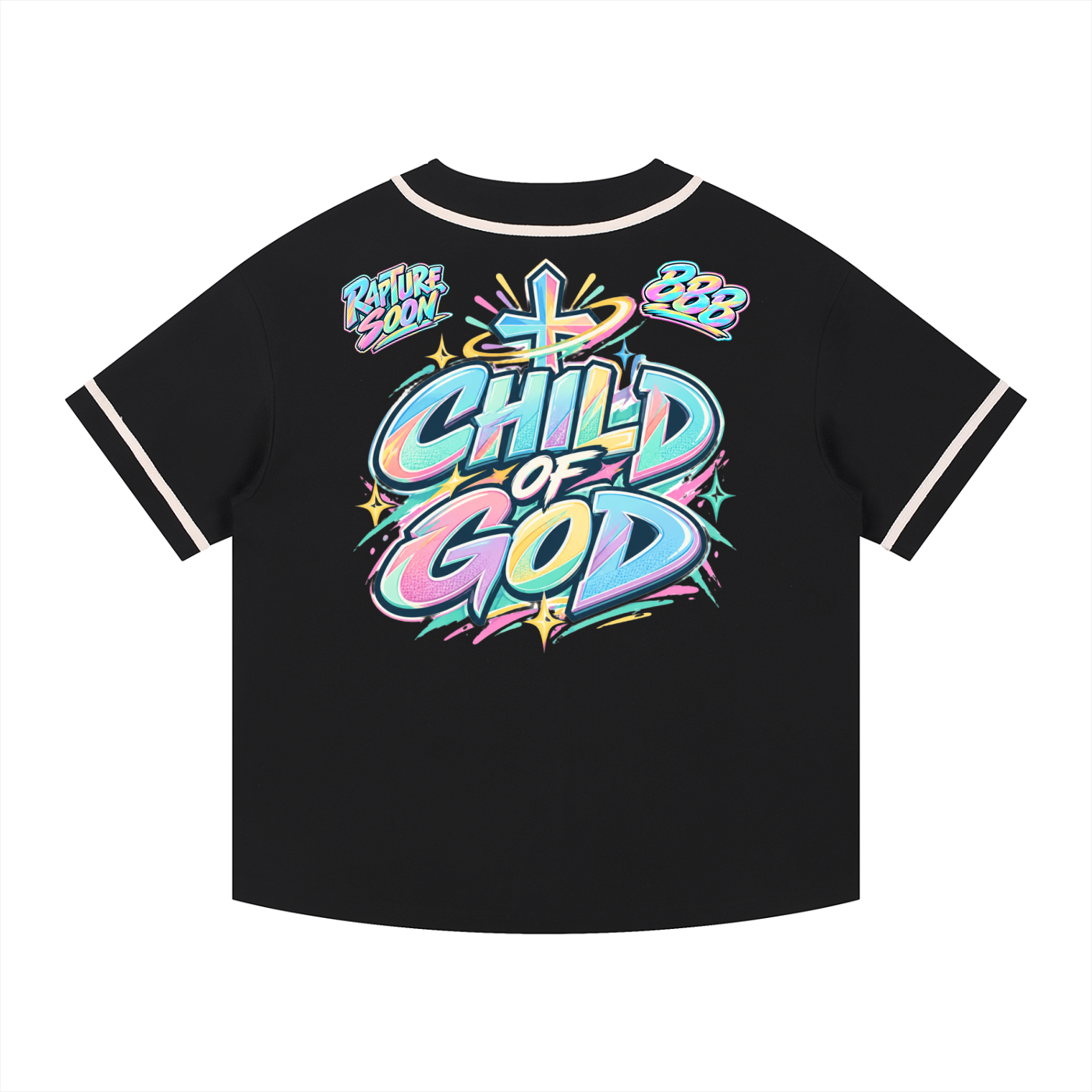 Child of God/Praise the LORD Contrast Piped Button-Up Jersey