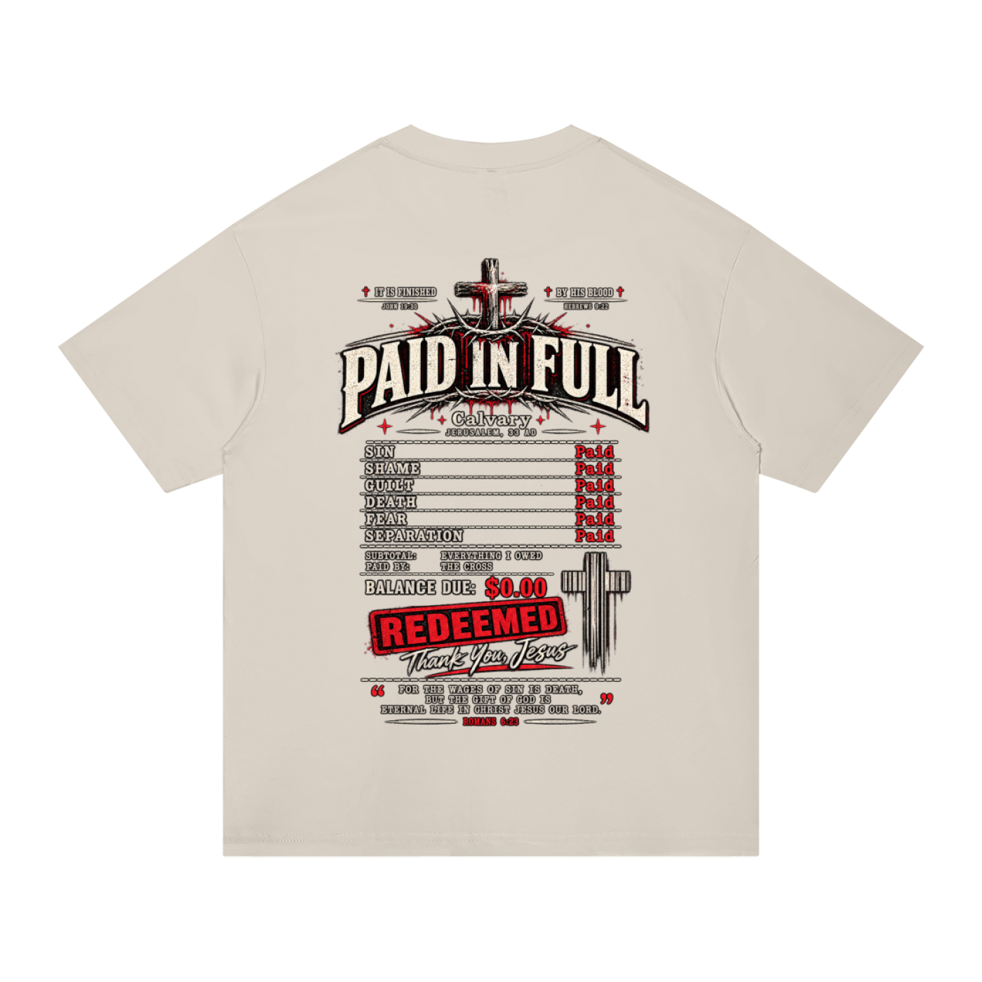 Yeshua Paid it All hebrew Unisex Regular Fit Cotton T-Shirt