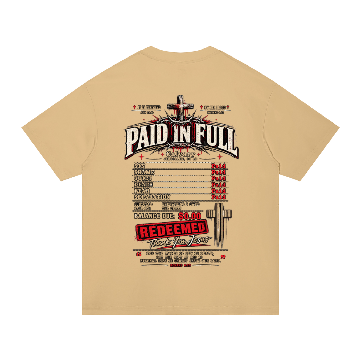 Yeshua Paid it All hebrew Unisex Regular Fit Cotton T-Shirt