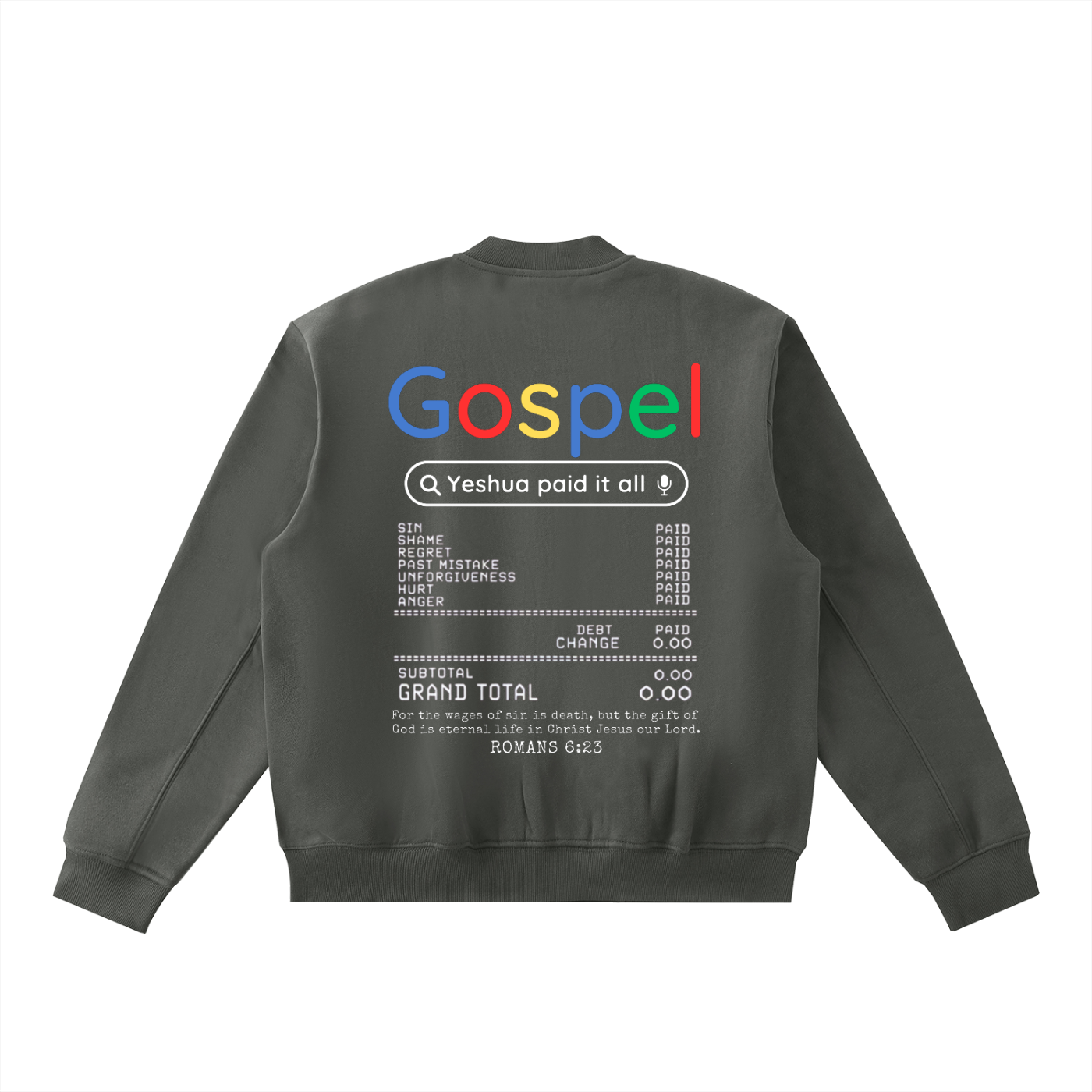 "Gospel" Essential Zip-Up Fleeced Varsity Jacket