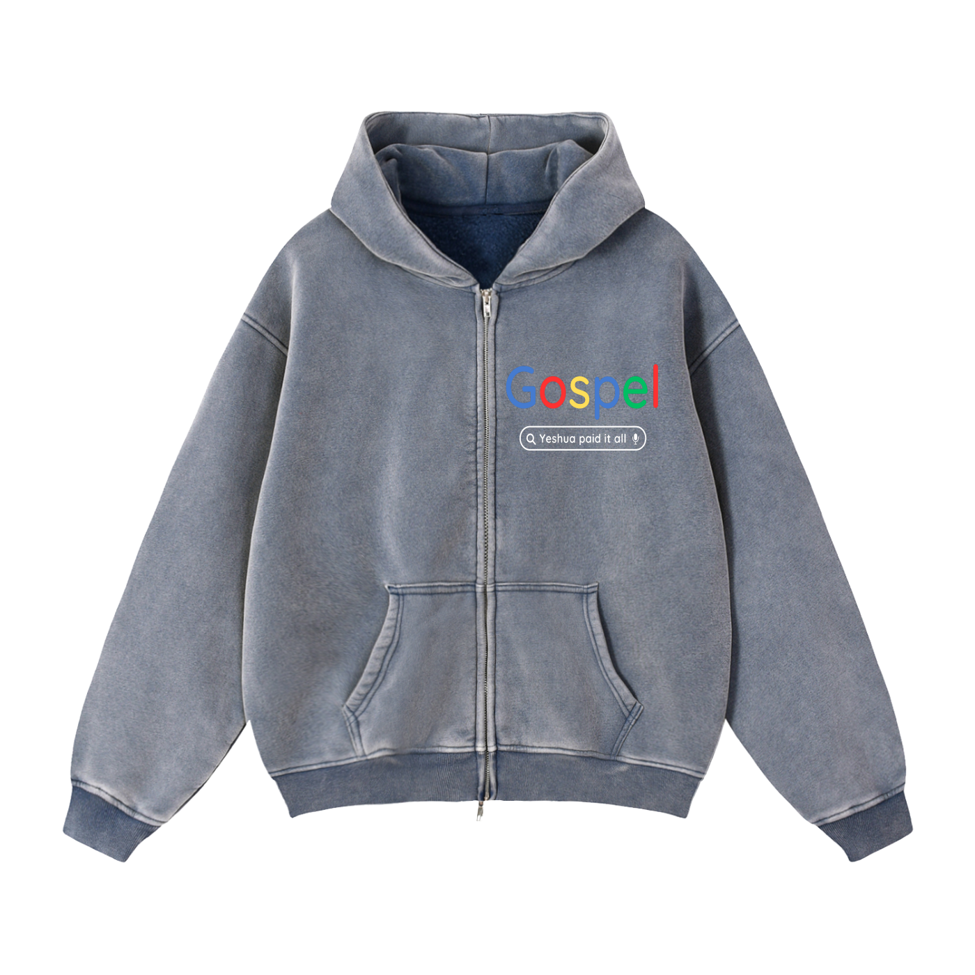 Gospel Zip-Through Boxy Fleece Hoodie
