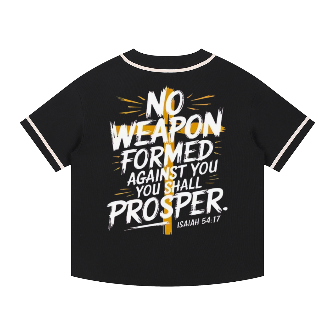 Faith Over Fear Contrast Piped Button-Up Jersey