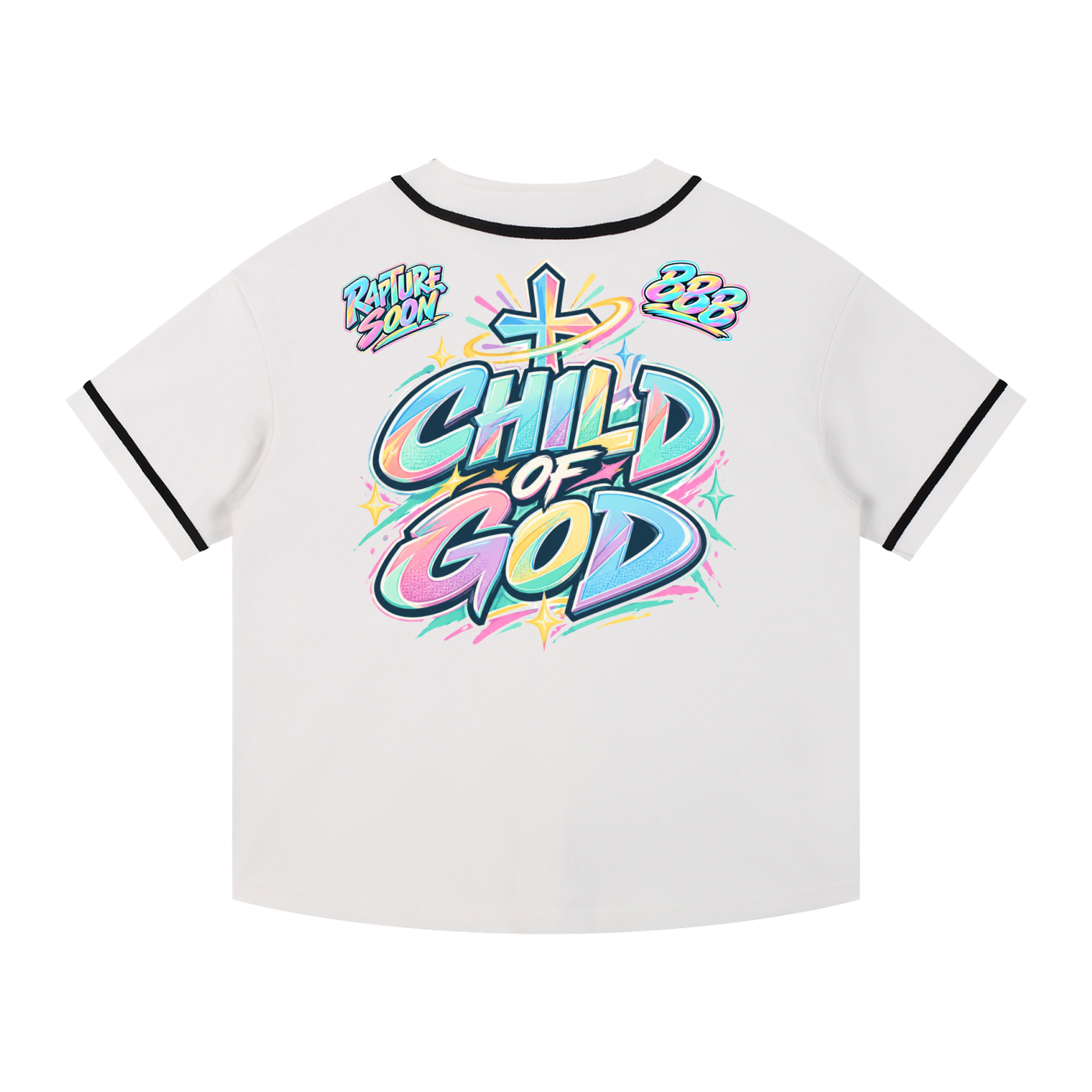 Child of God/Praise the LORD Contrast Piped Button-Up Jersey