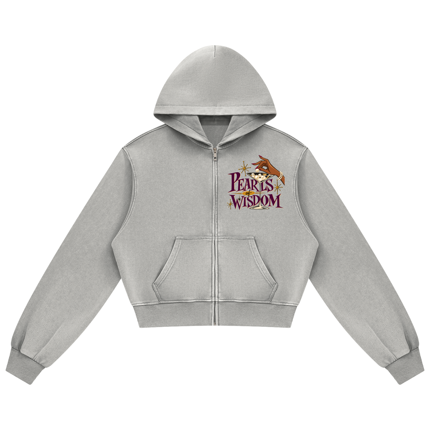 Pearl's of Wisdom Women's Mineral Wash Full Zip Hoodie
