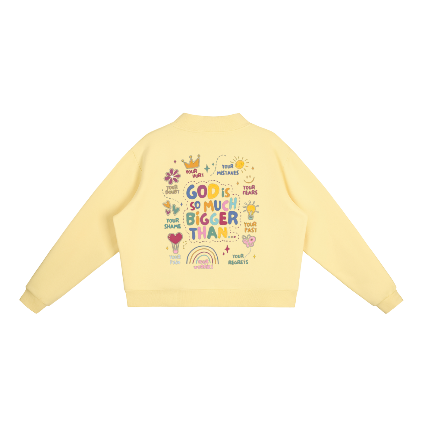 "God is Bigger" Women's Essential Fleece Mid-Neck Crew Sweatshirt