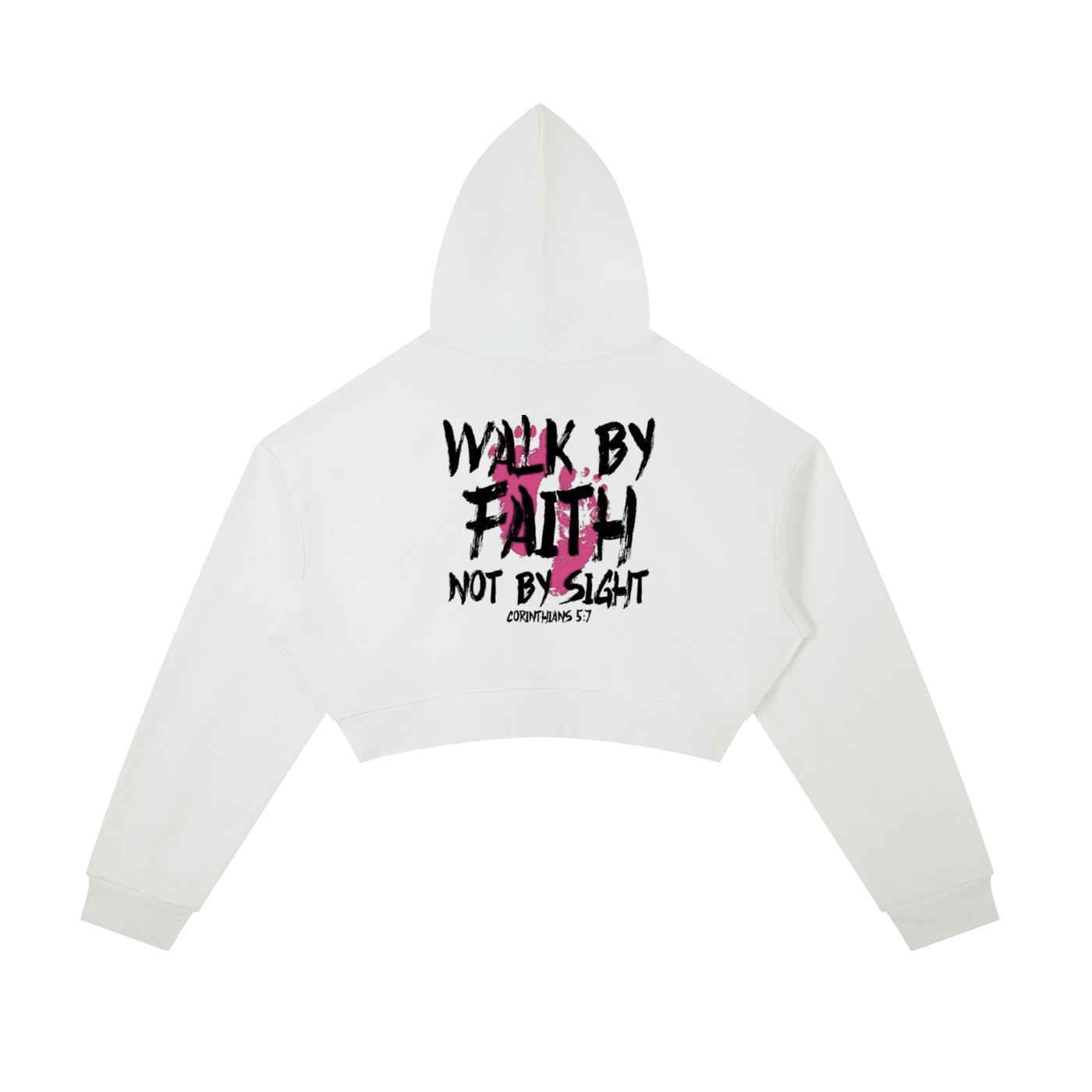 Saved by grace/walk by faith Essential Cropped Zip-Up Hoodie