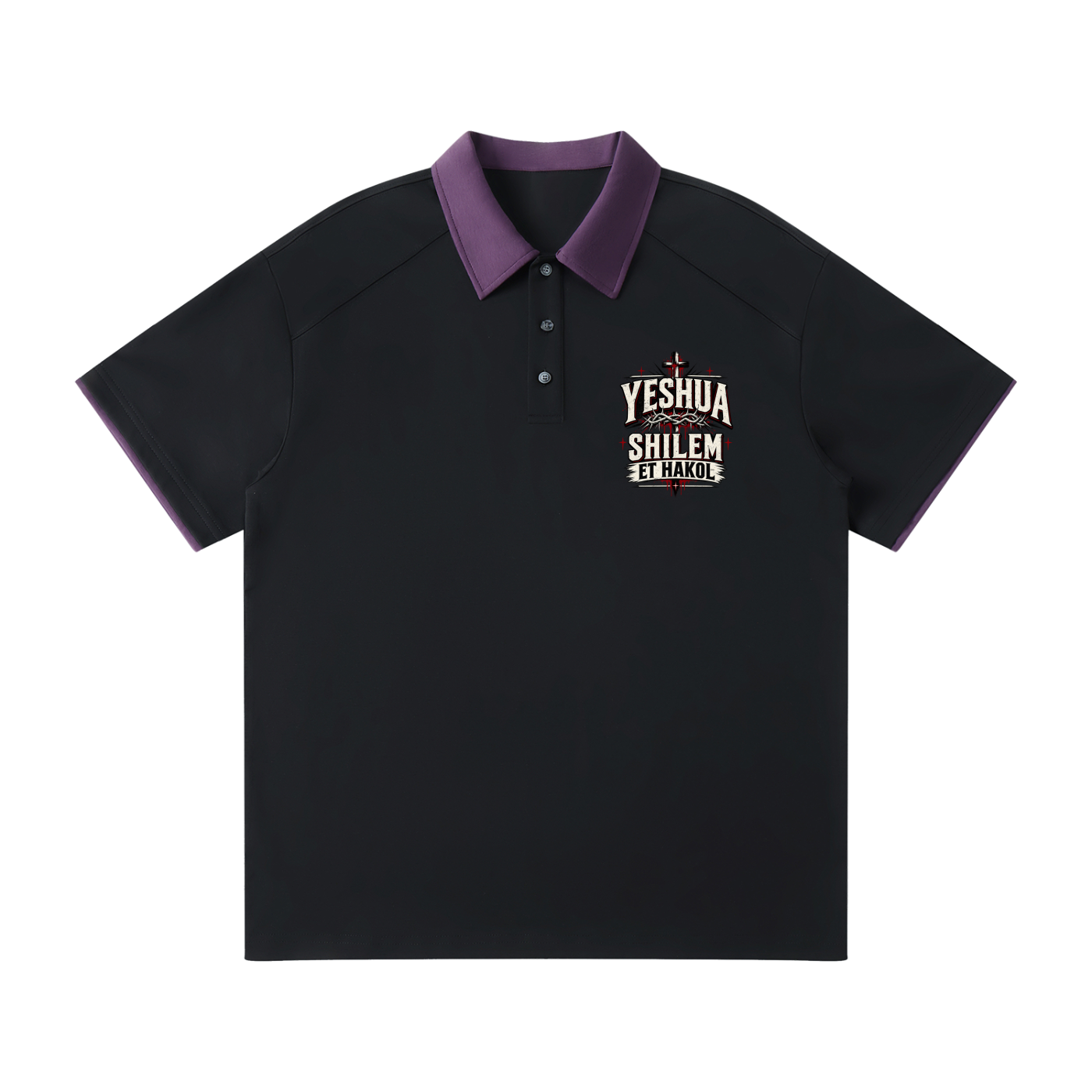 Yeshua paid it all Contrast Collar Raglan Polo Shirt