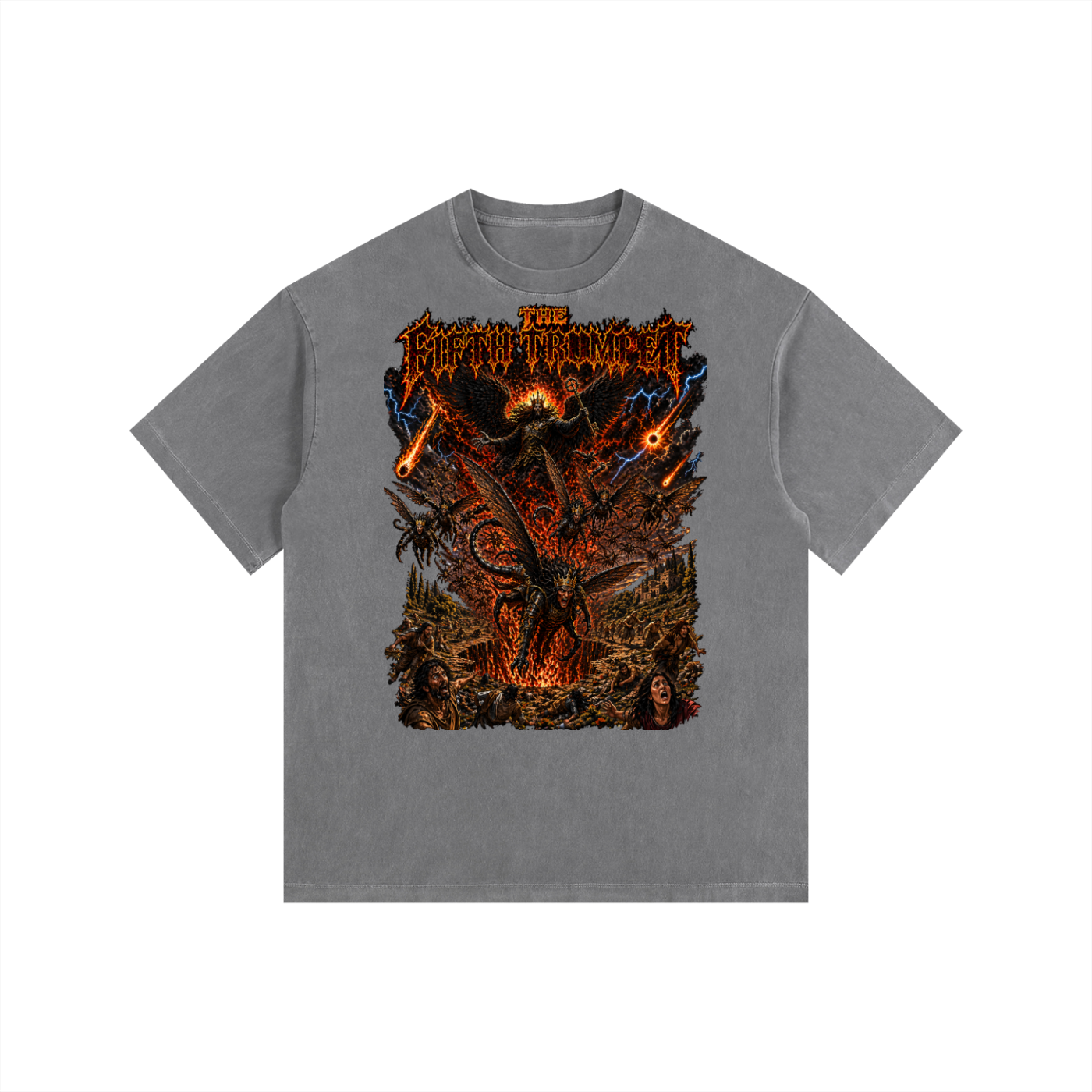 The 5th Trumpet Vintage Washed Oversized Cotton T-Shirt