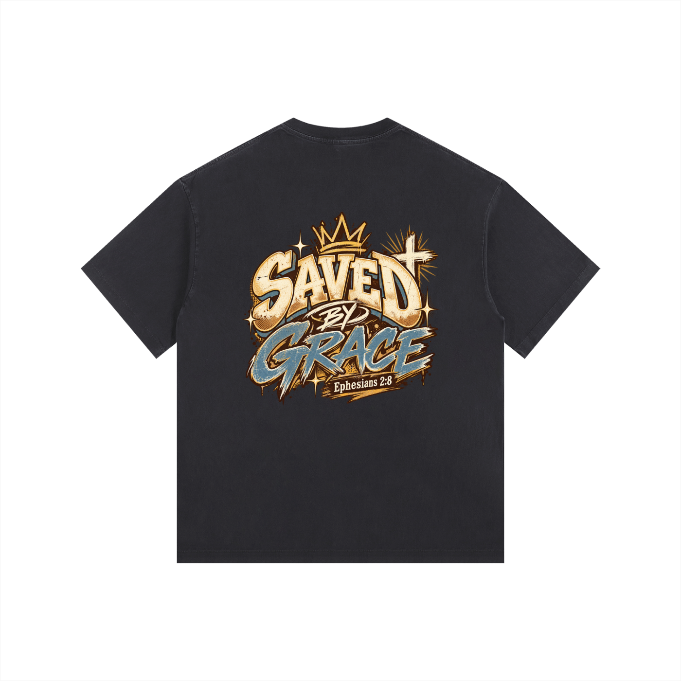 King Jesus Saves Vintage Washed Oversized Cotton T-Shirt