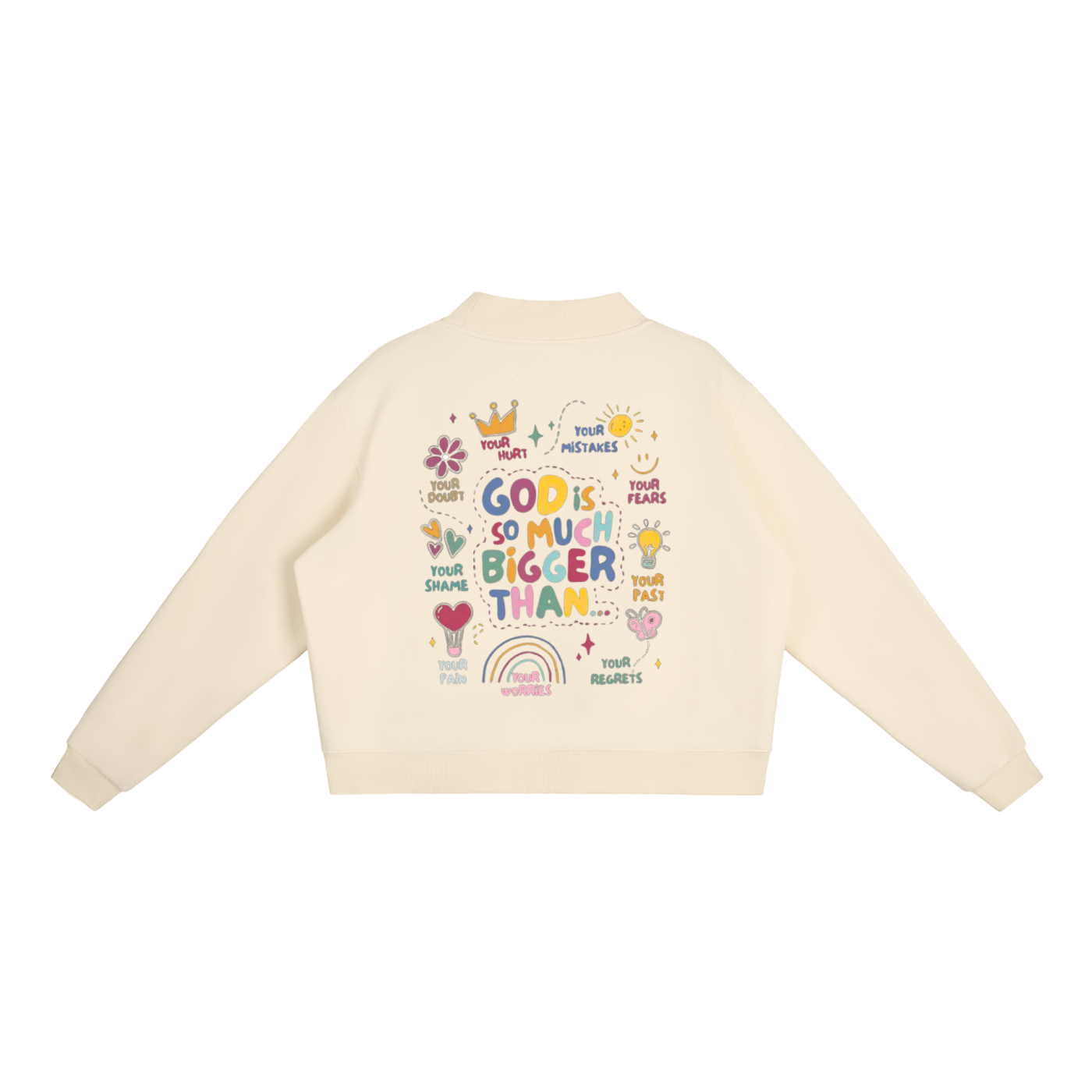 "God is Bigger" Women's Essential Fleece Mid-Neck Crew Sweatshirt