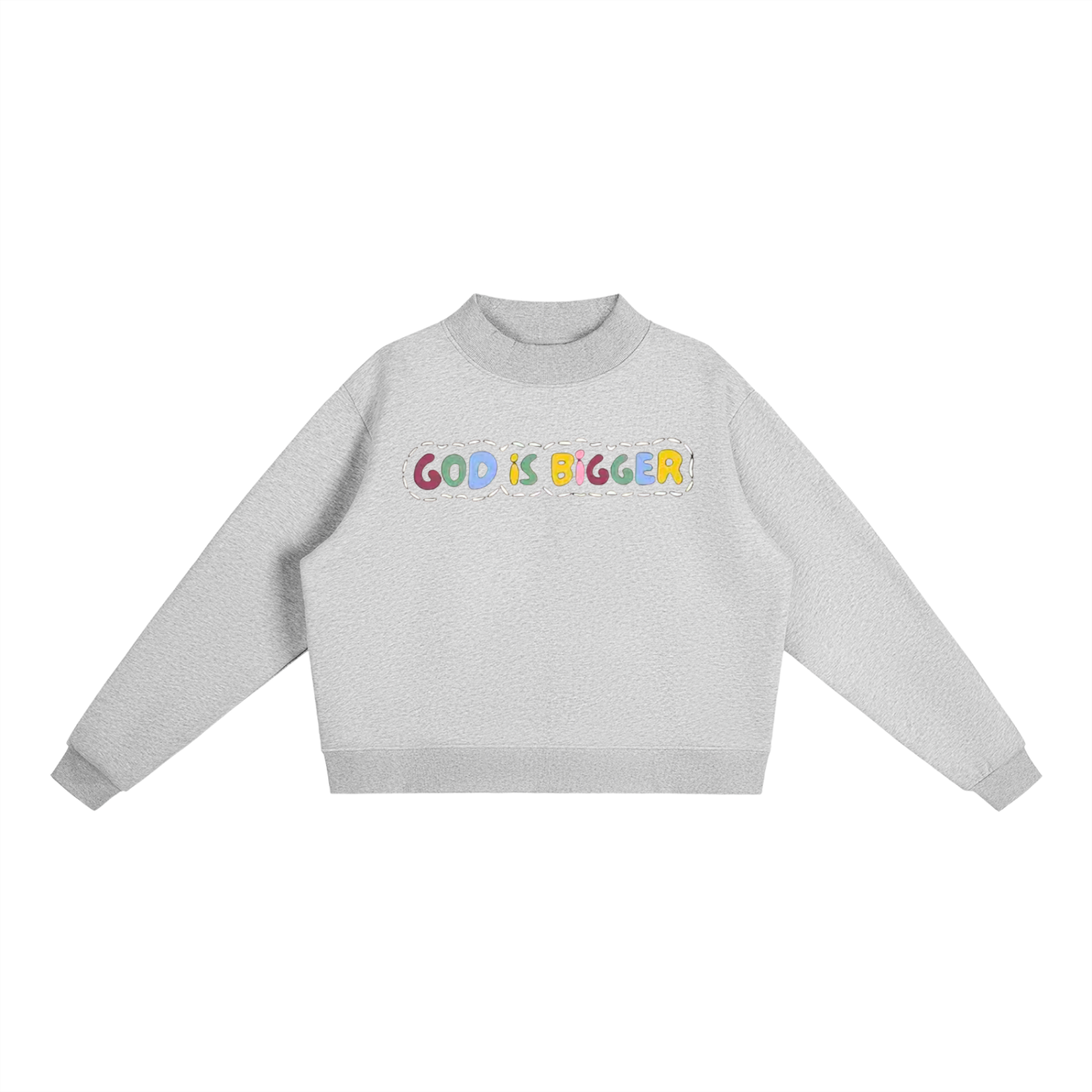 "God is Bigger" Women's Essential Fleece Mid-Neck Crew Sweatshirt
